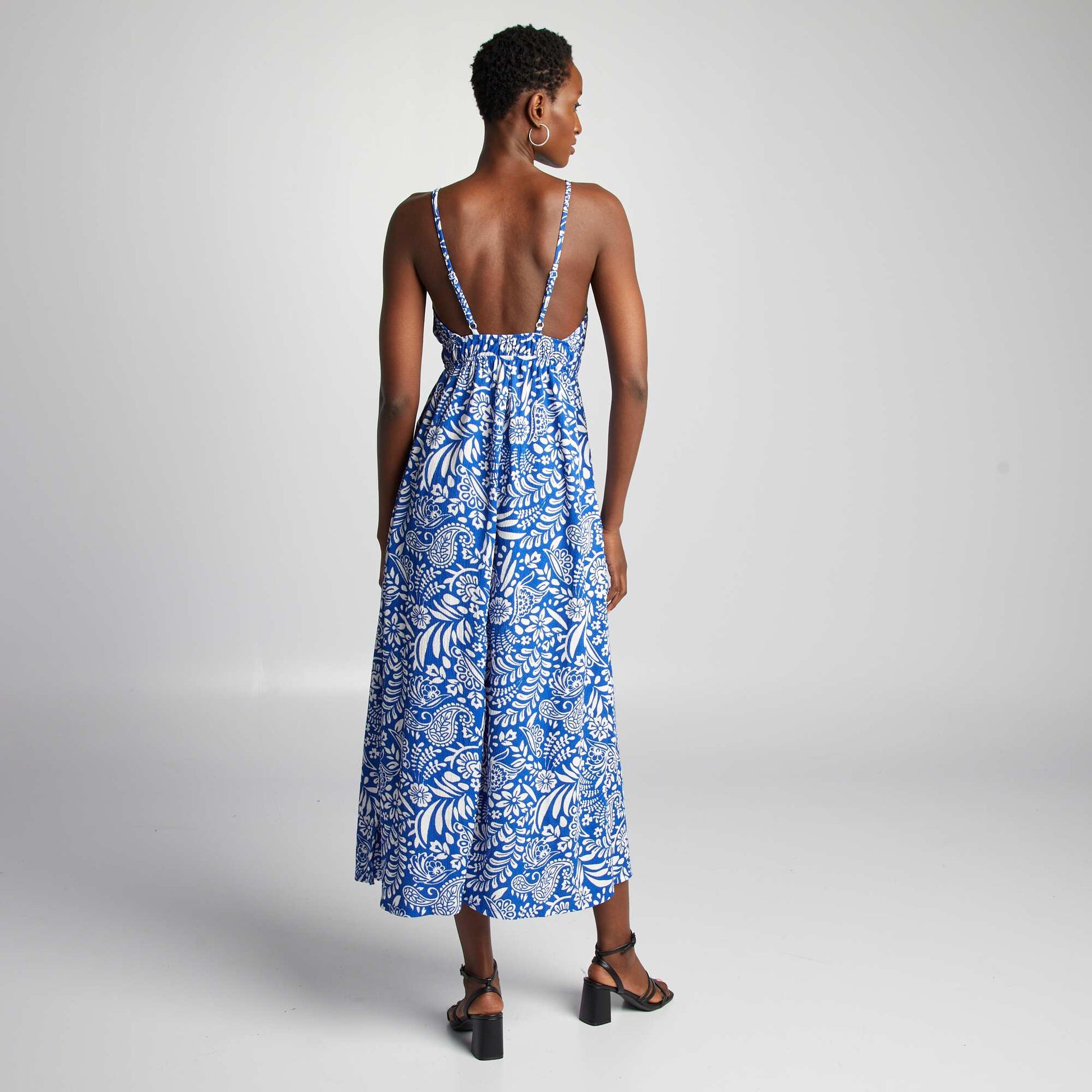 Robe longue imprimée BLEU