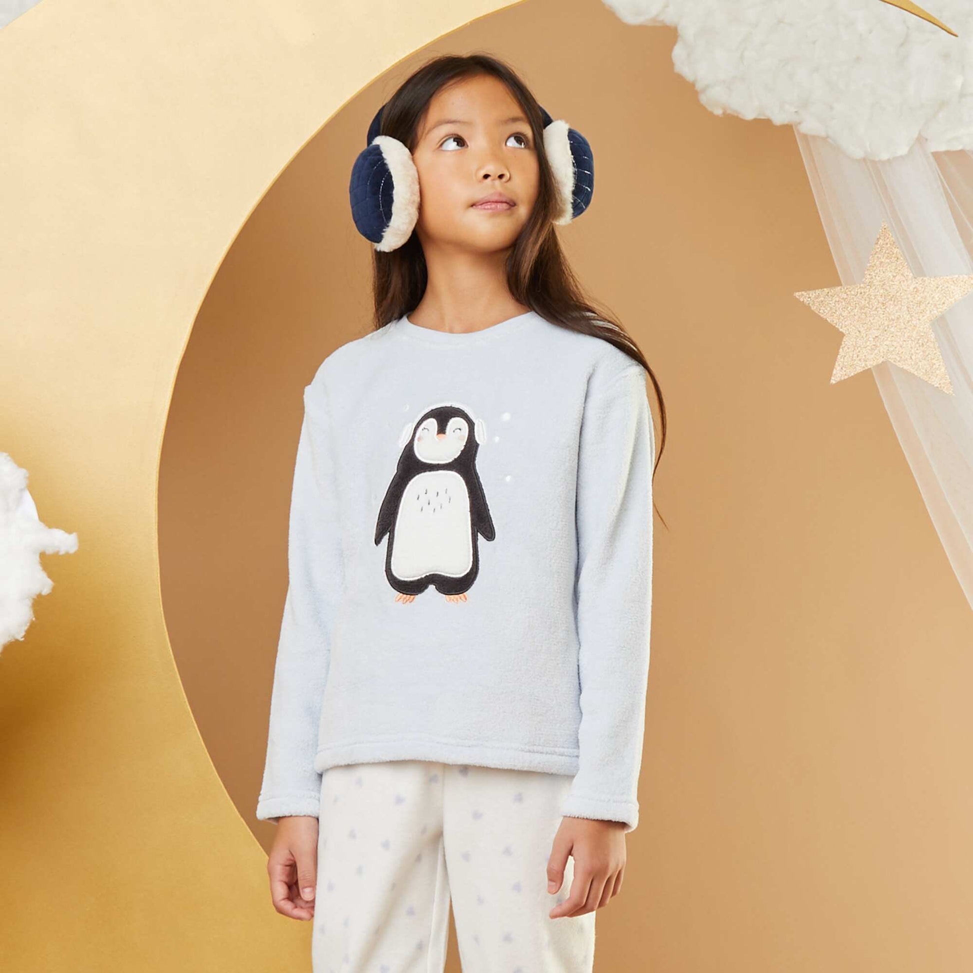 Ensemble pyjama polaire 'pingouin' - 2 pièces BLEU