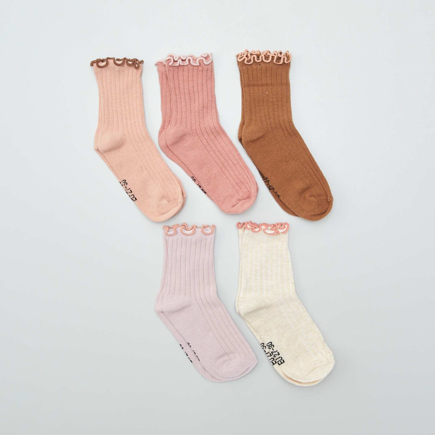 Lot de 5 chaussettes rib MARRON/VIOLET