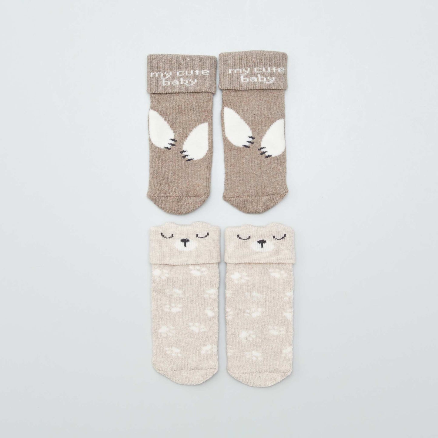 Lot de 2 paires de chaussettes naissances GRIS