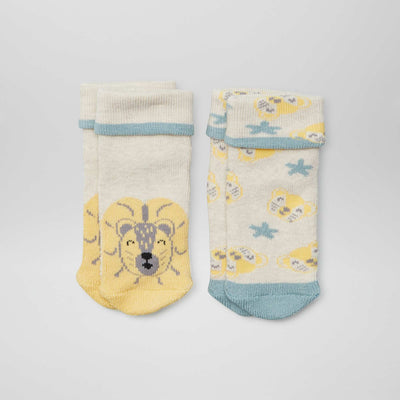 Lot de 2 paires de chaussettes naissances BEIGE