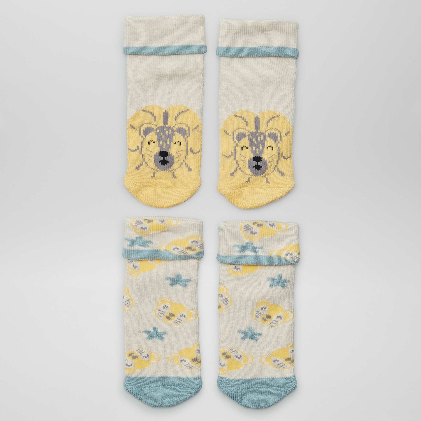 Lot de 2 paires de chaussettes naissances BEIGE