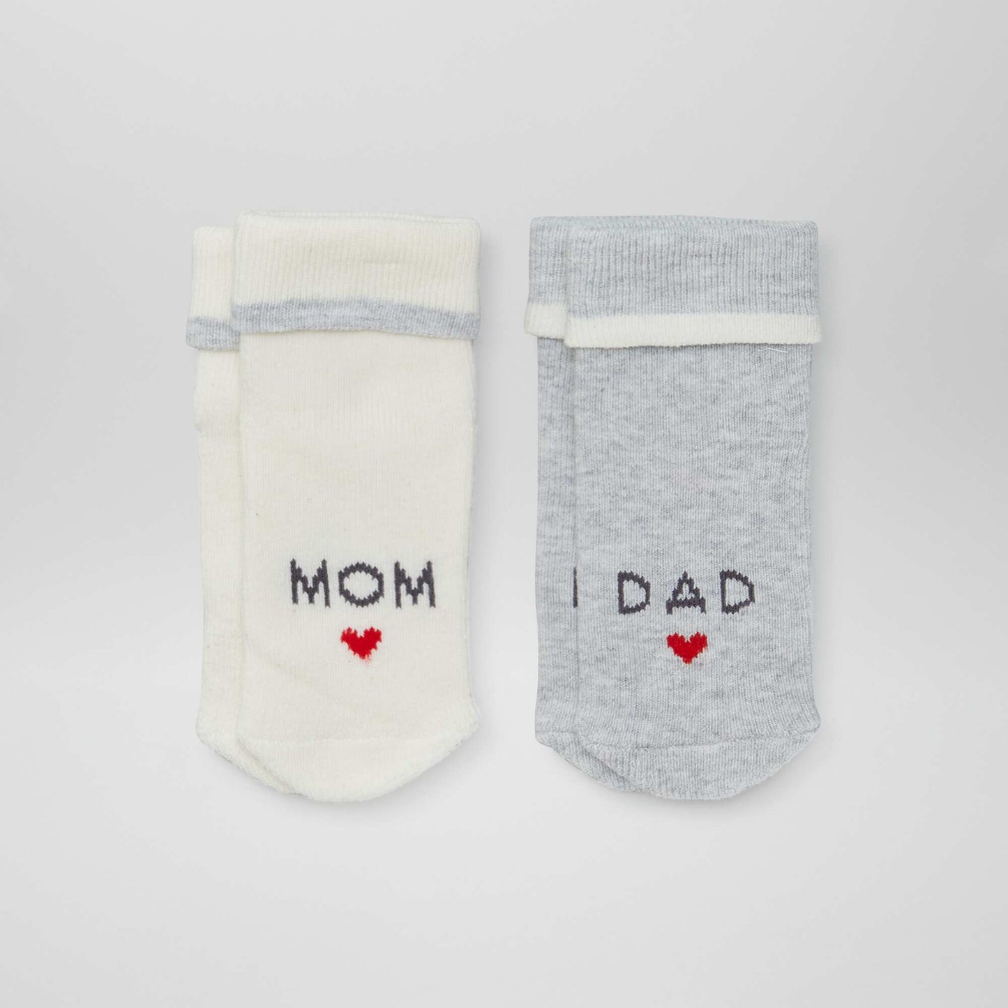 Lot de 2 paires de chaussettes naissances GRIS