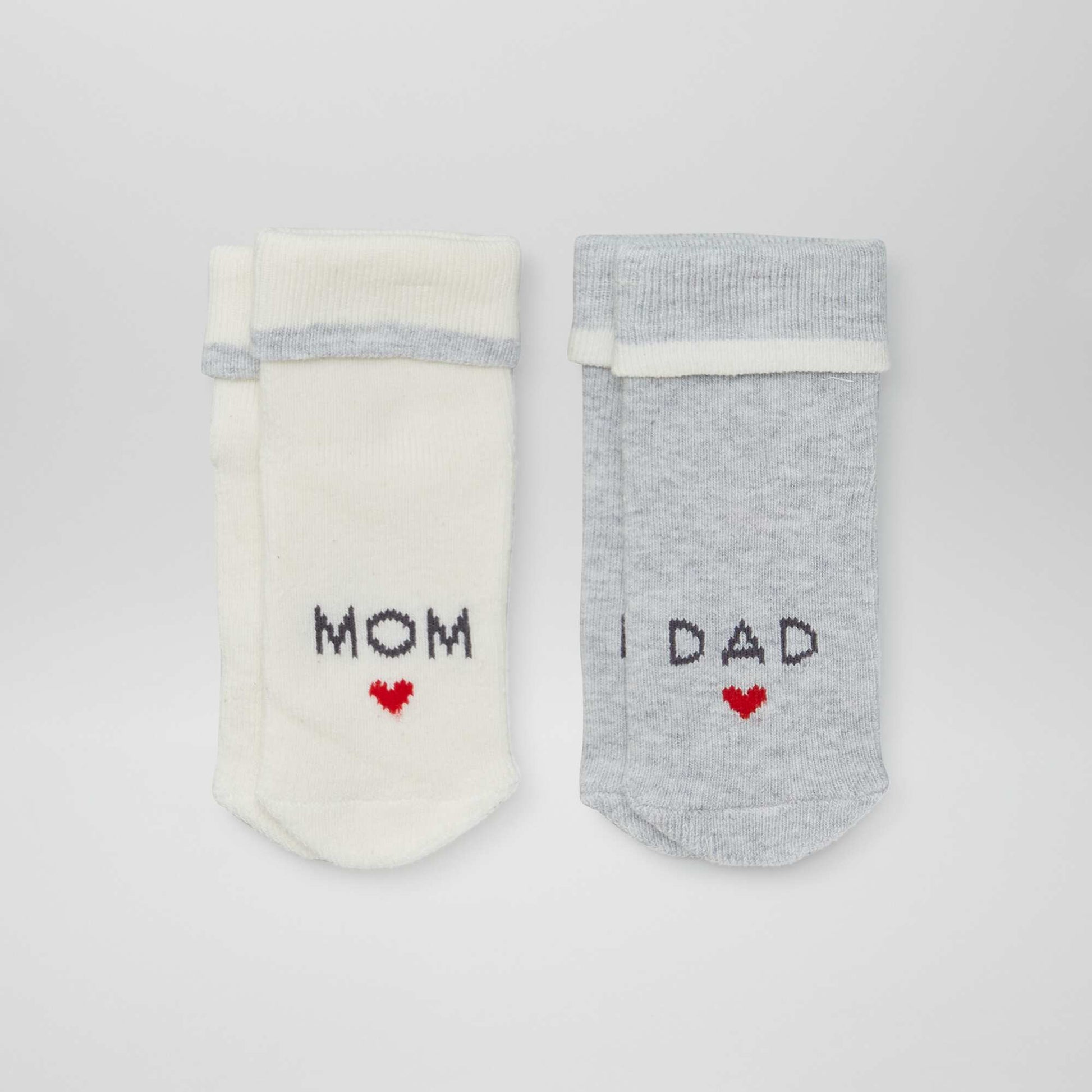 Lot de 2 paires de chaussettes naissances GRIS