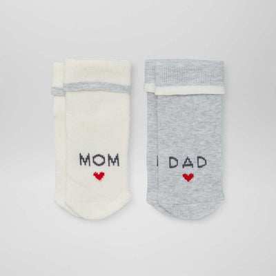 Lot de 2 paires de chaussettes naissances GRIS