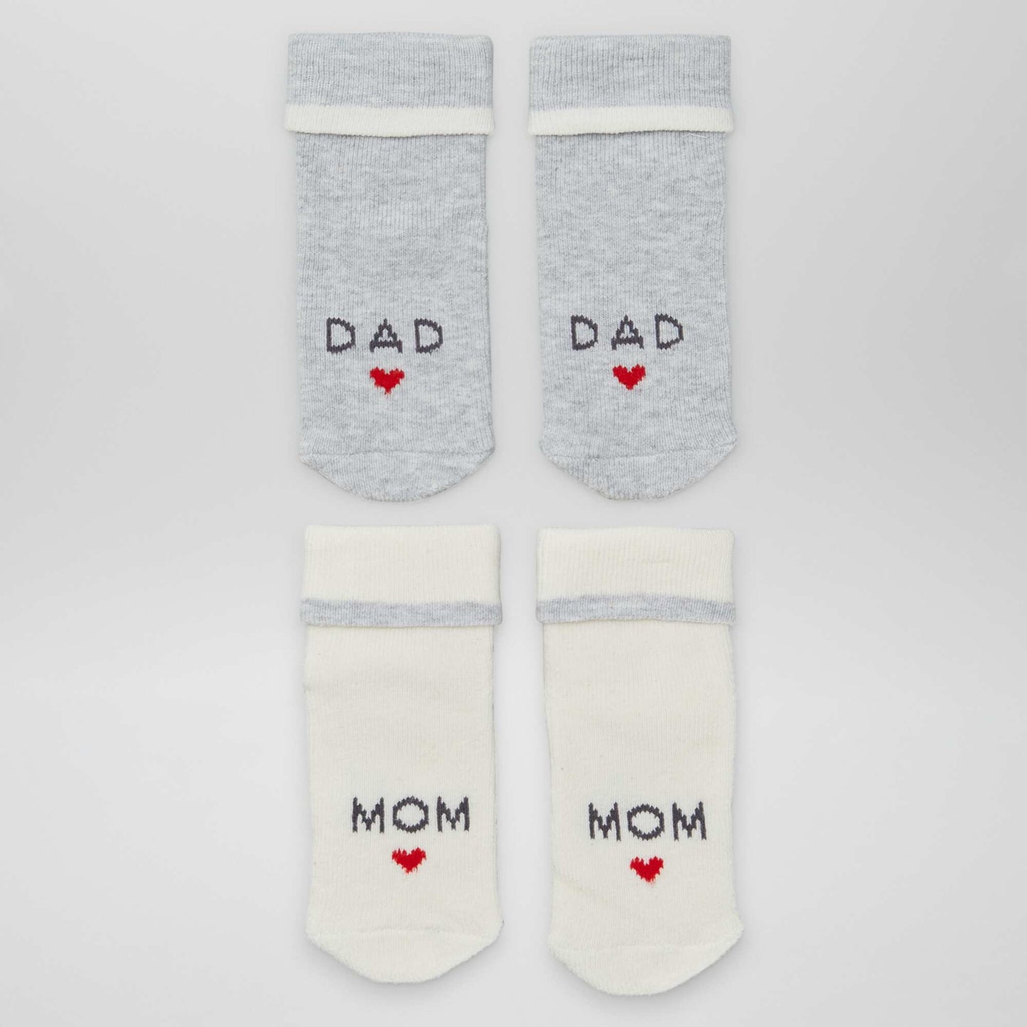 Lot de 2 paires de chaussettes naissances GRIS