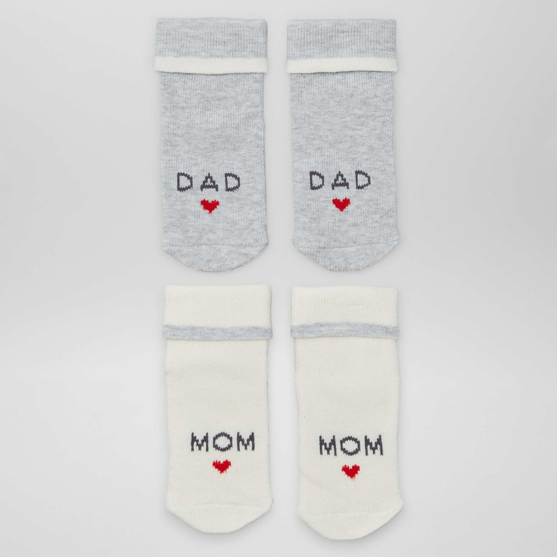 Lot de 2 paires de chaussettes naissances GRIS