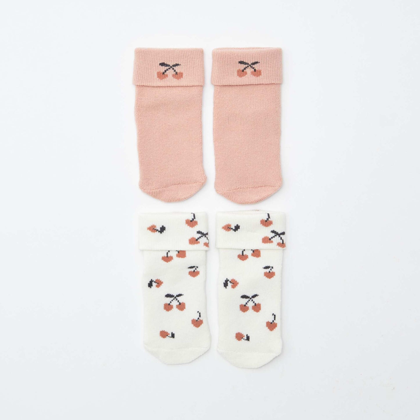 Lot de 2 paires de chaussettes naissances BLANC