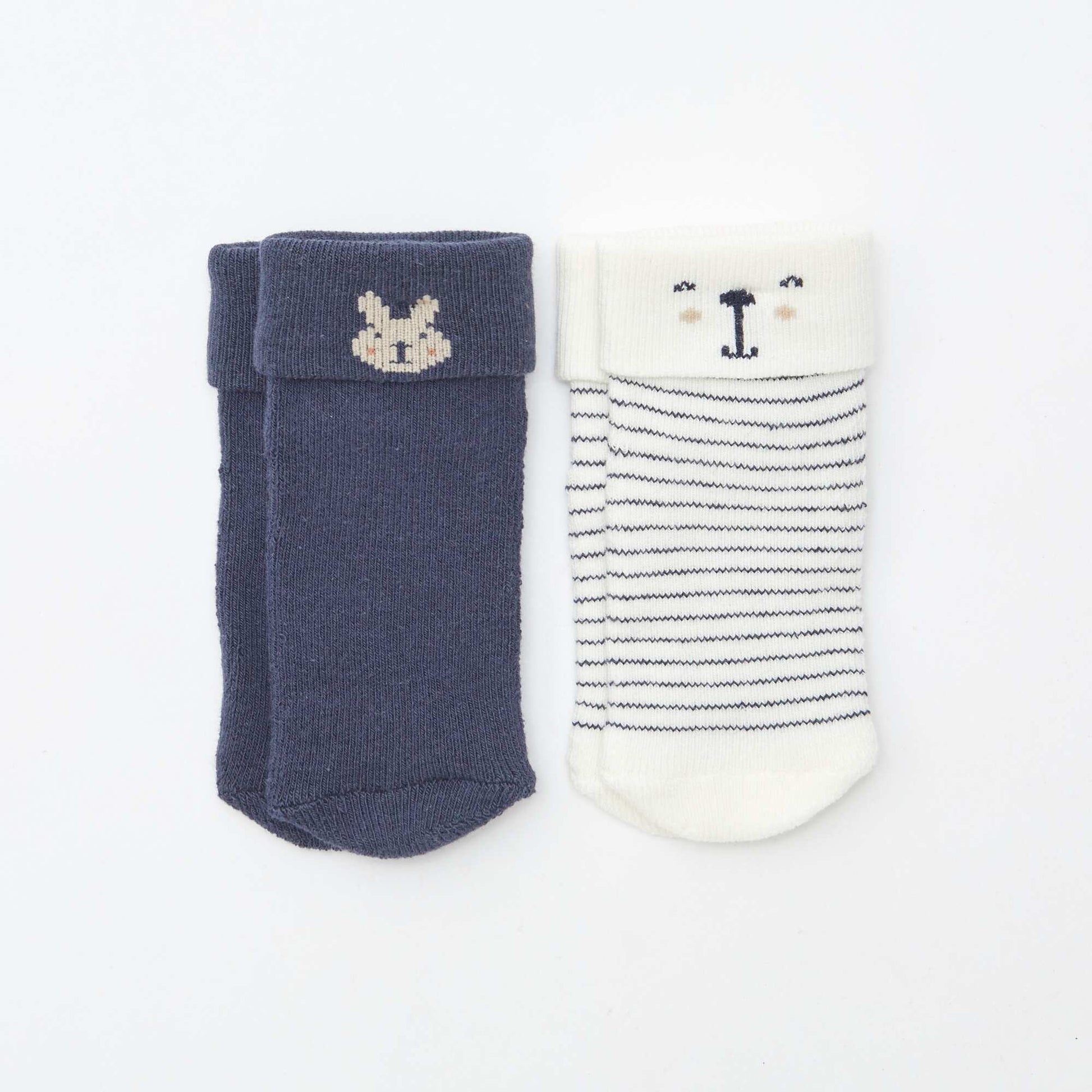Lot de 2 paires de chaussettes naissances BLEU