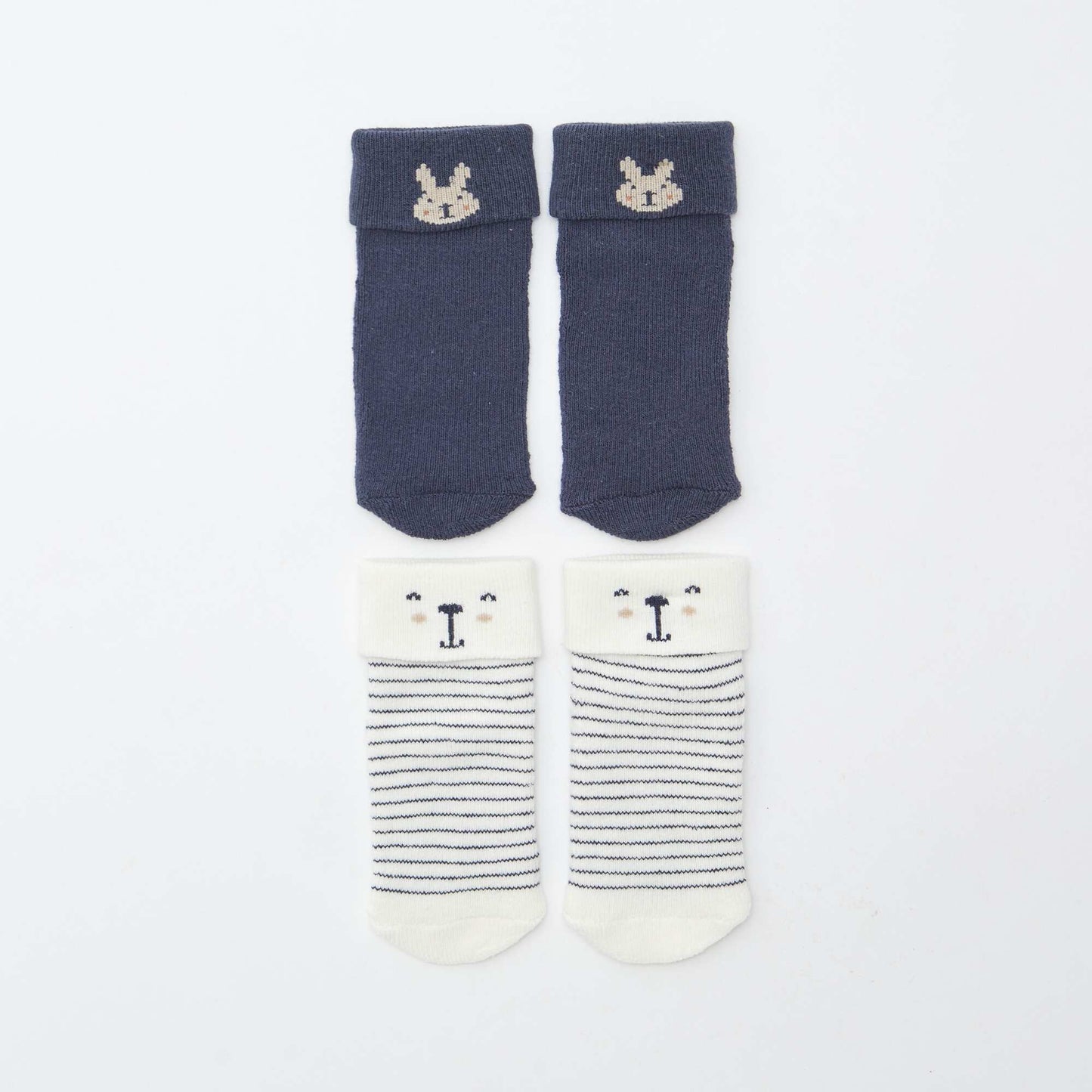 Lot de 2 paires de chaussettes naissances BLEU