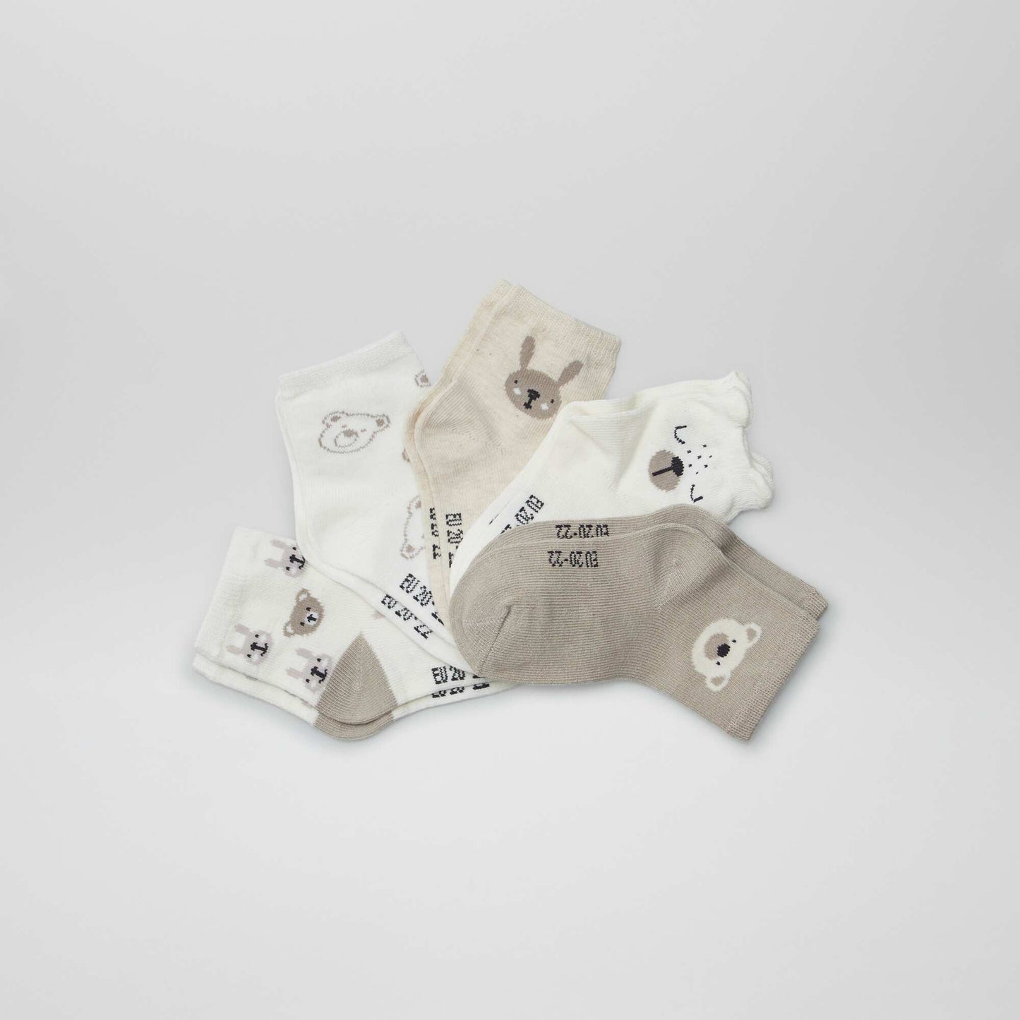 Lot de 5 paires de chaussettes en maille stretch BEIGE