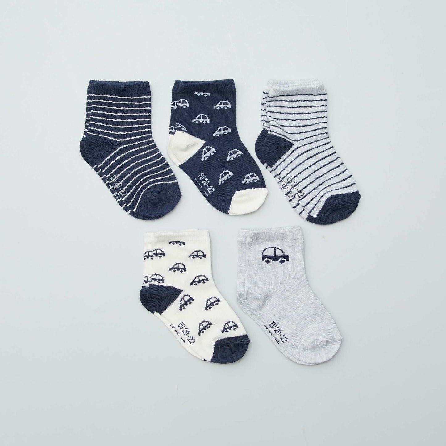 Lot de 5 paires de chaussettes en maille stretch BLEU MARINE