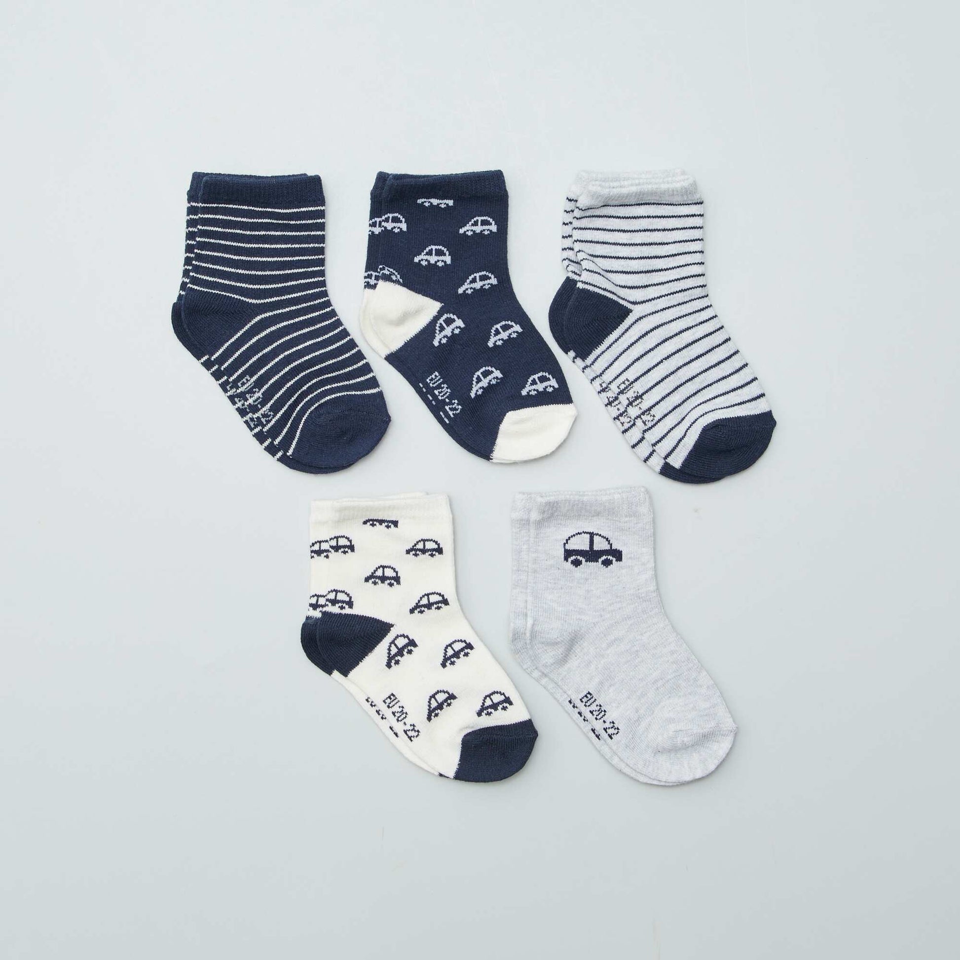 Lot de 5 paires de chaussettes en maille stretch BLEU MARINE