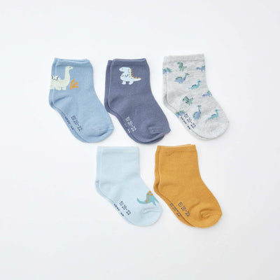 Lot de 5 paires de chaussettes en maille stretch BLEU/JAUNE