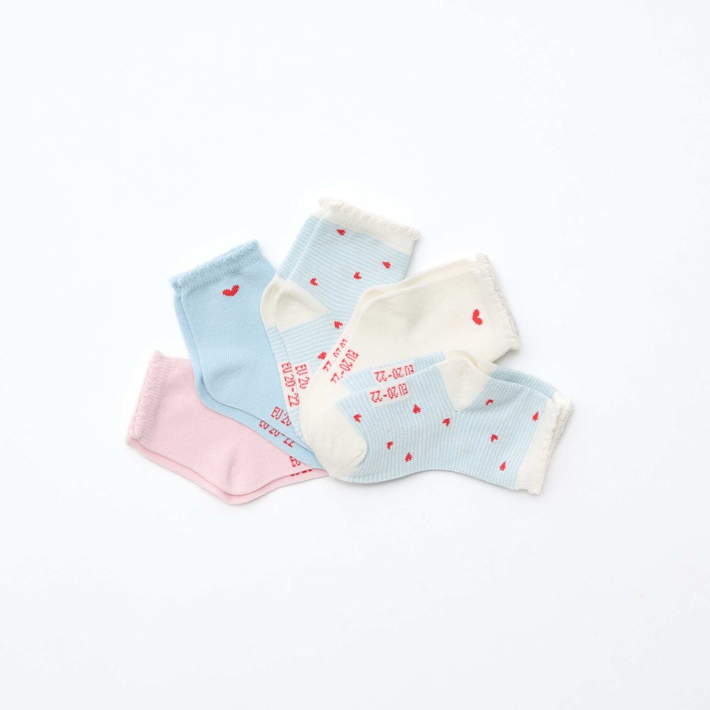 Lot de 5 paires de chaussettes en maille stretch BLEU/BLANC/ROSE