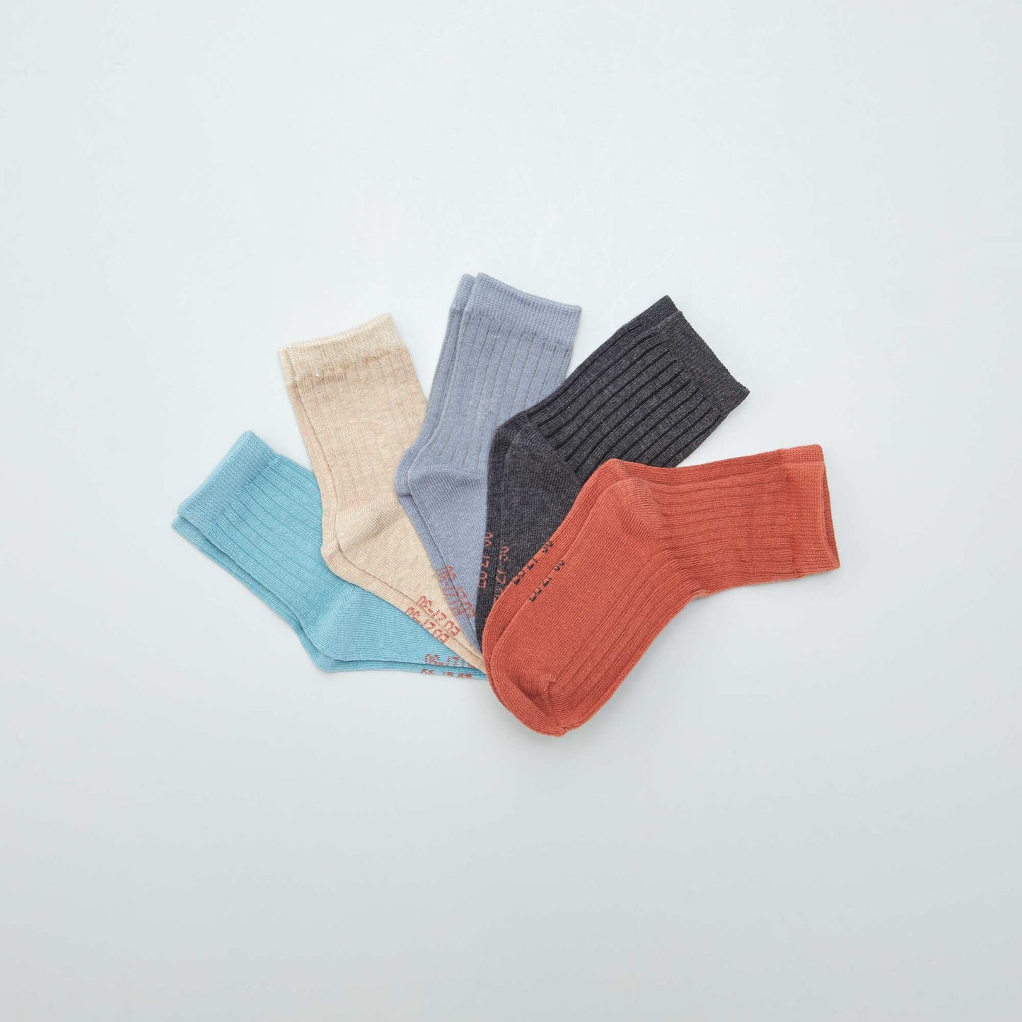 Lot de 5 chaussettes unies MULTICOLORE