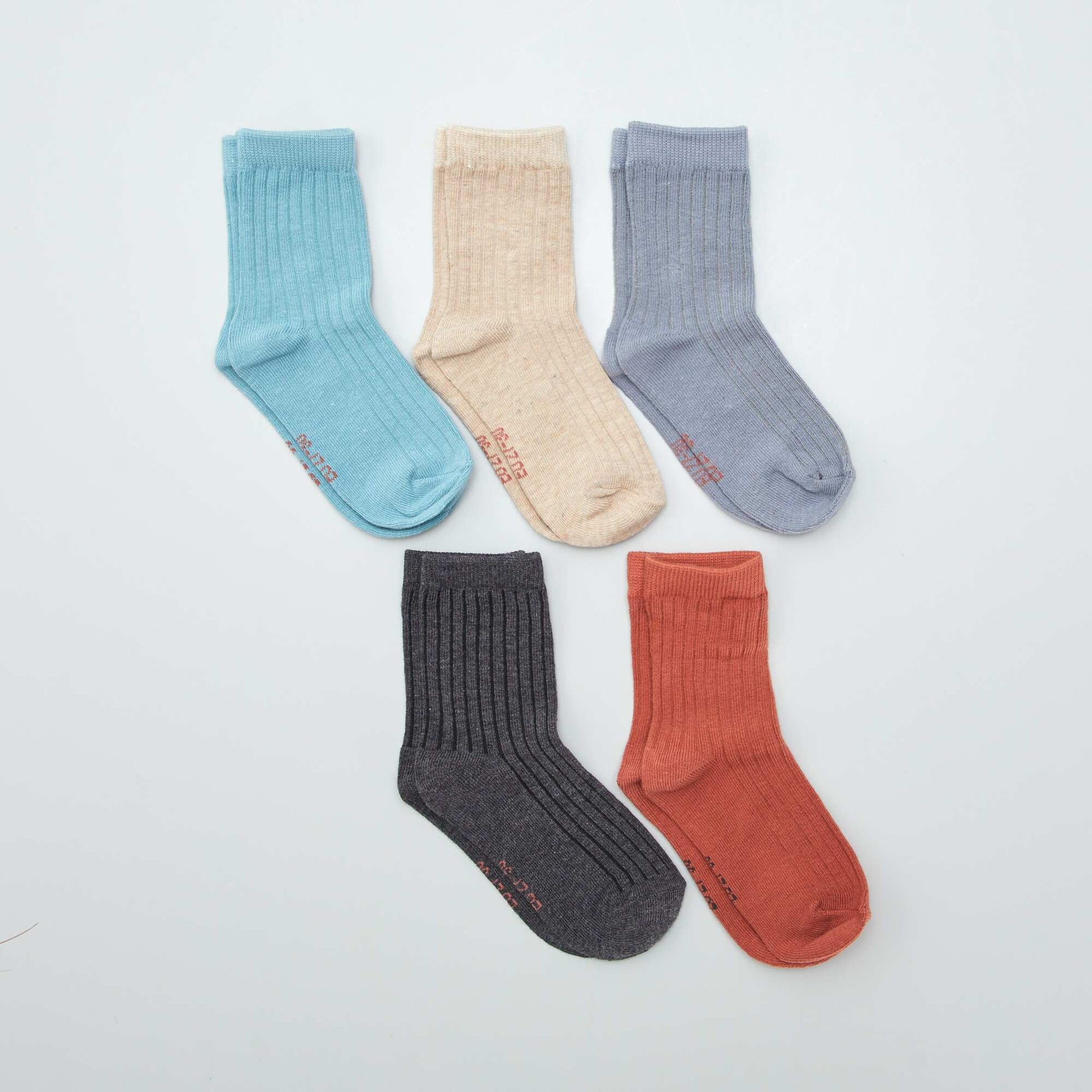 Lot de 5 chaussettes unies MULTICOLORE