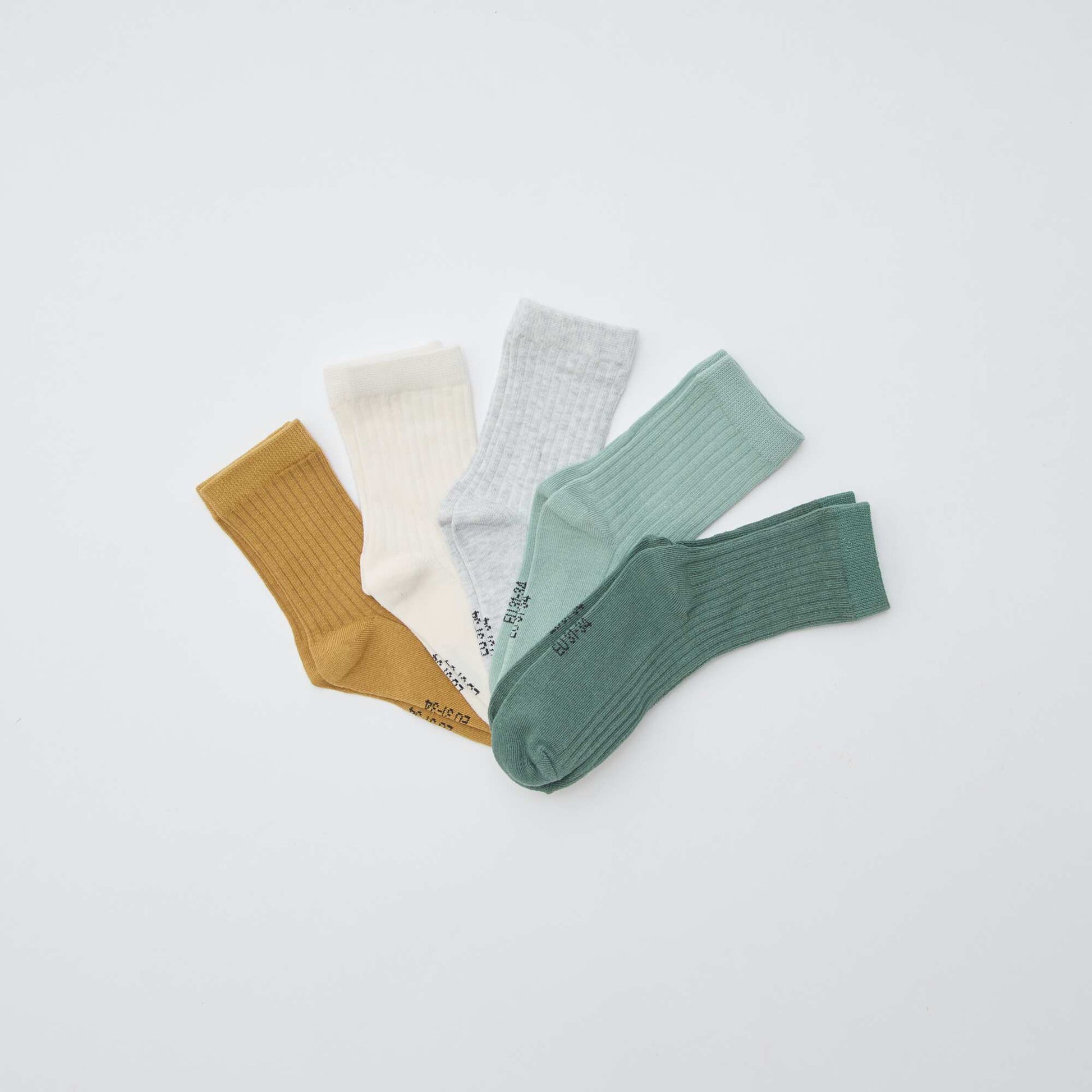 Lot de 5 chaussettes unies VERT