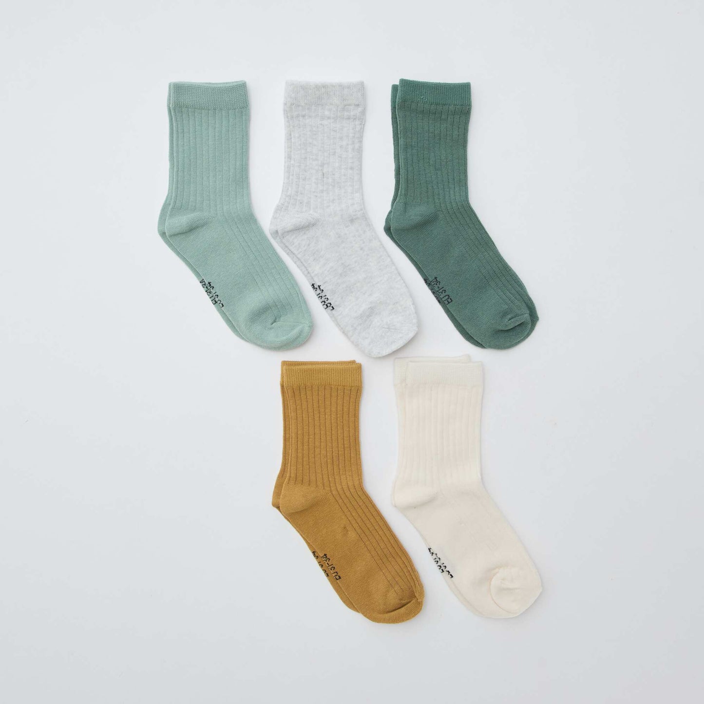 Lot de 5 chaussettes unies VERT