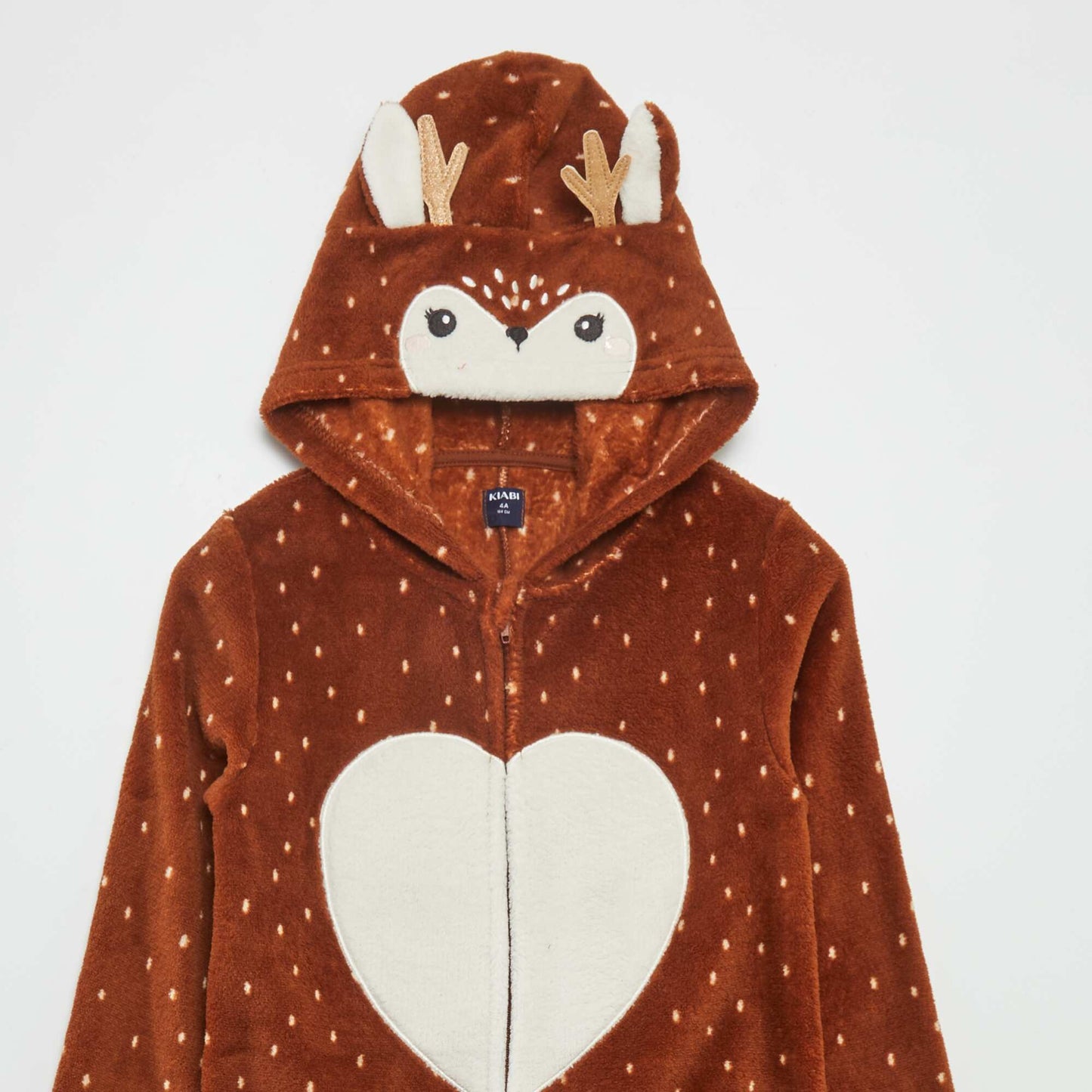 Combinaison de nuit en polaire 'biche' MARRON