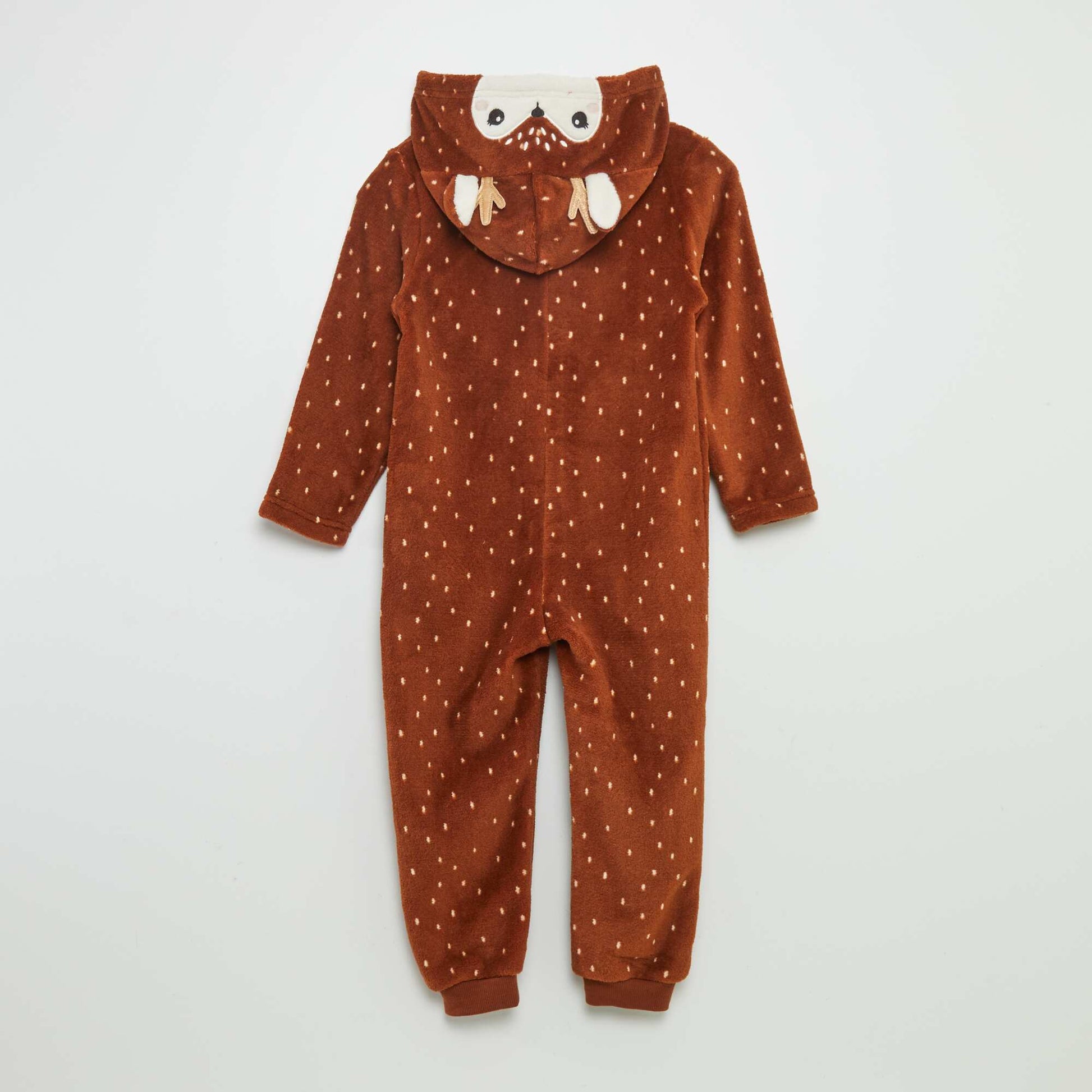 Combinaison de nuit en polaire 'biche' MARRON