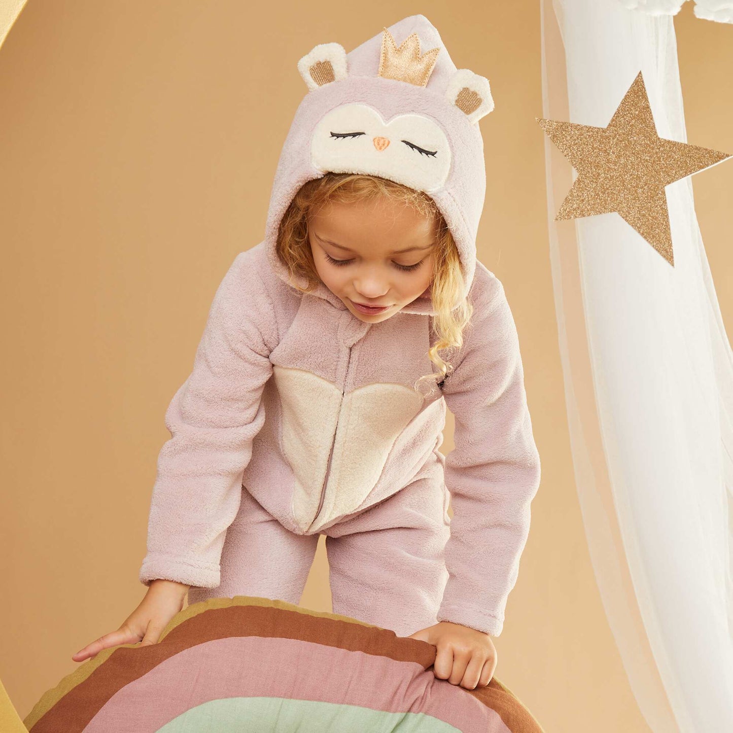 Combinaison de nuit en polaire 'hibou' ROSE