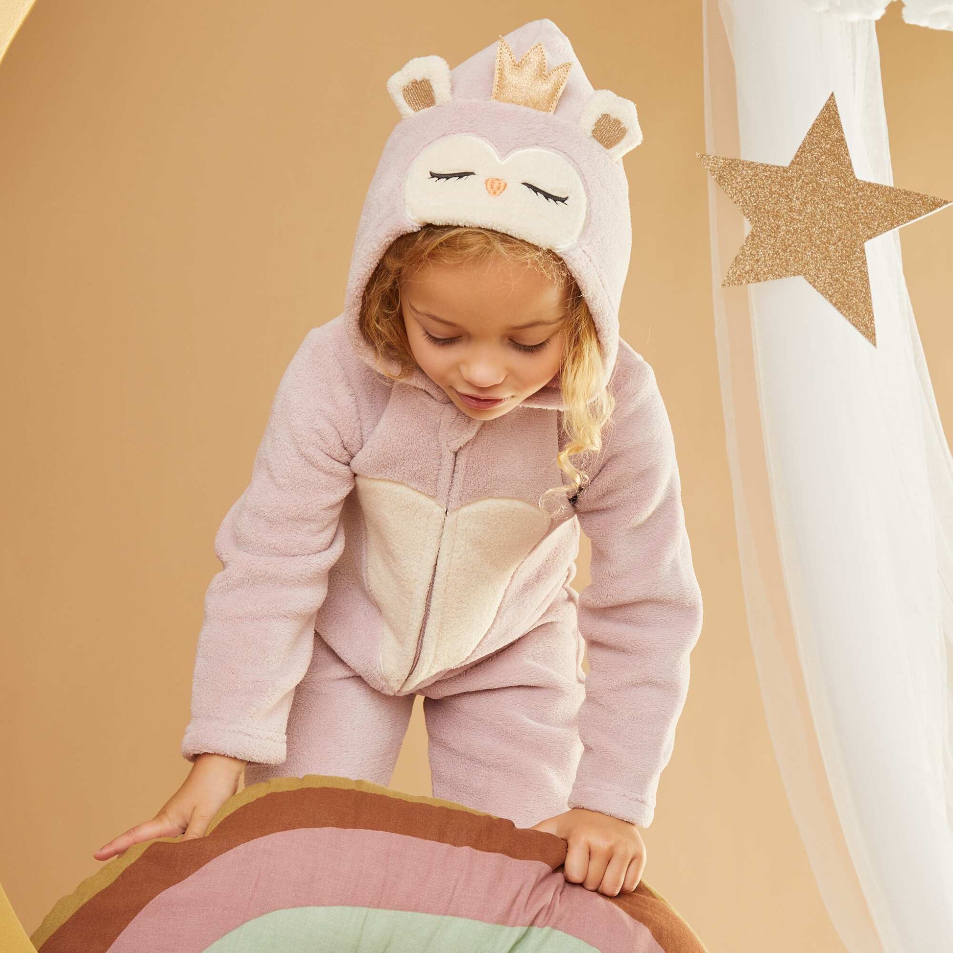 Combinaison de nuit en polaire 'hibou' ROSE