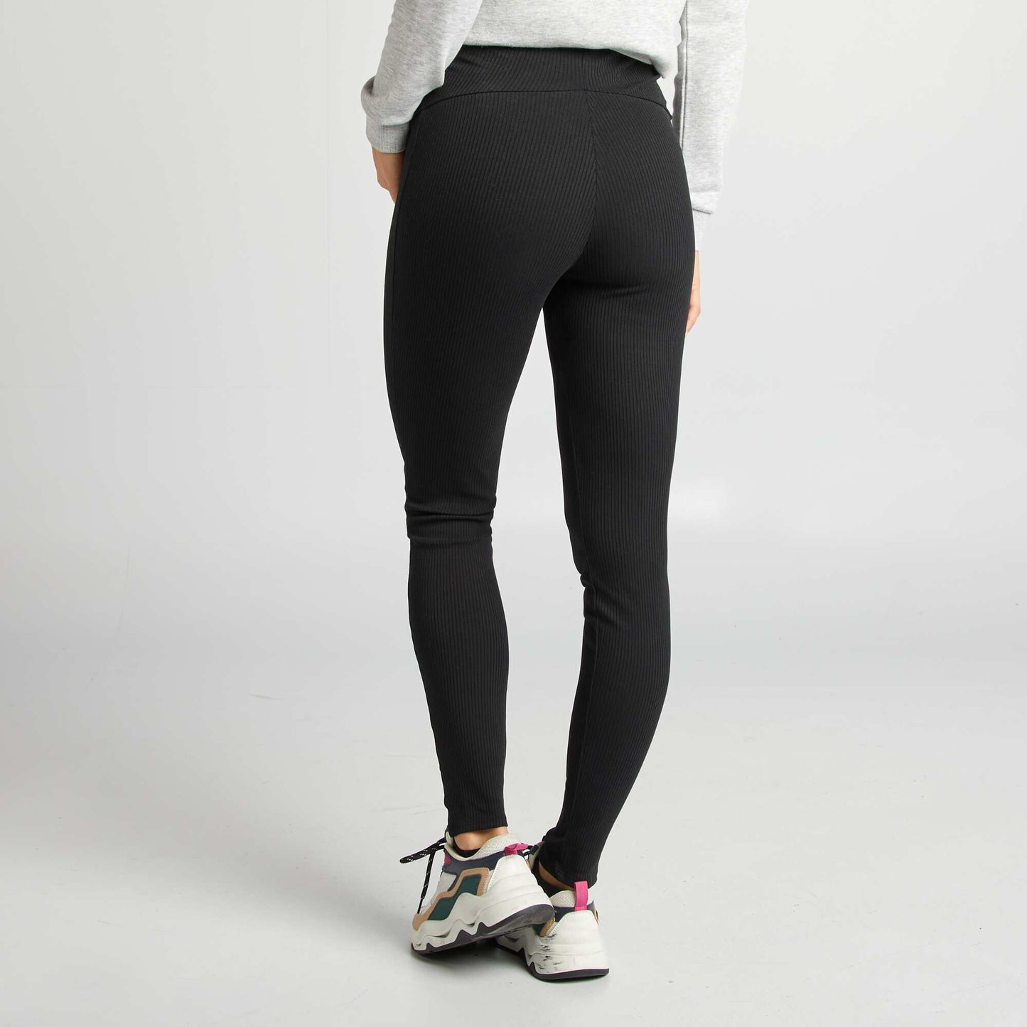 Legging côtelé de maternité NOIR