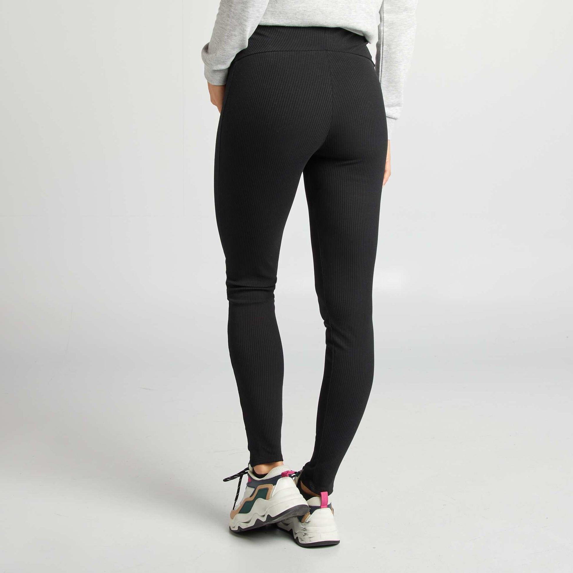 Legging côtelé de maternité NOIR