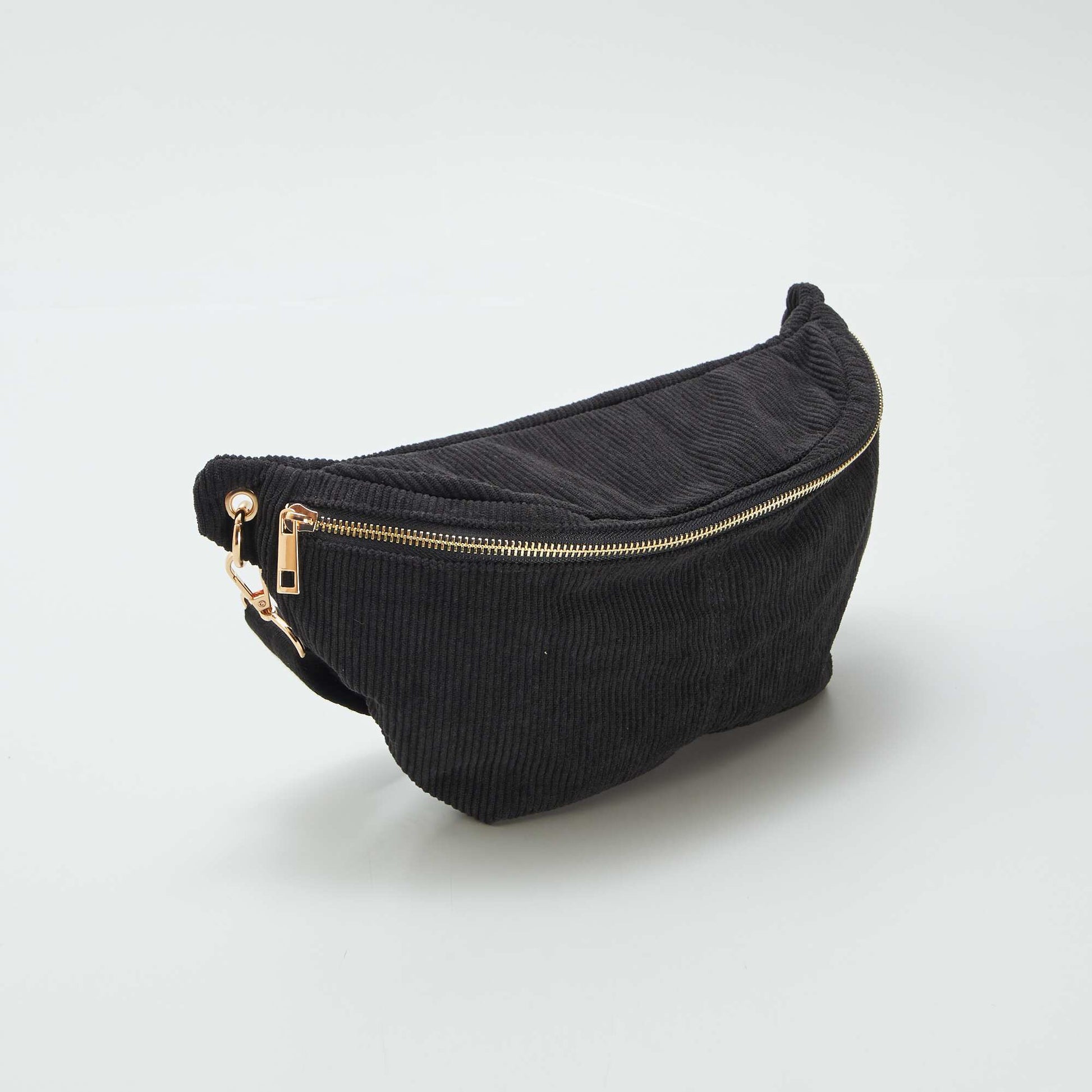 Sac banane en velours côtelé NOIR