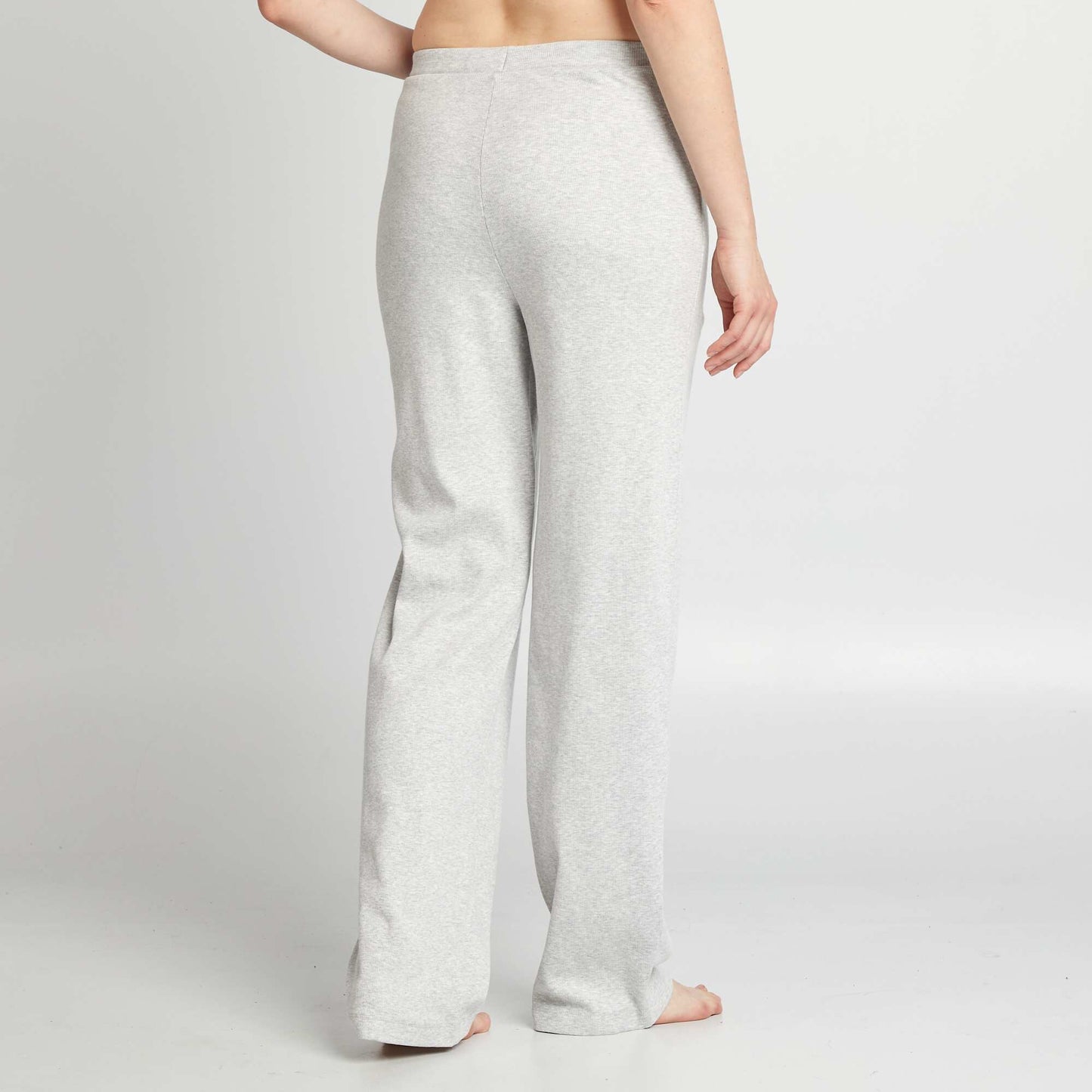 Pantalon de pyjama large rib GRIS CHINé
