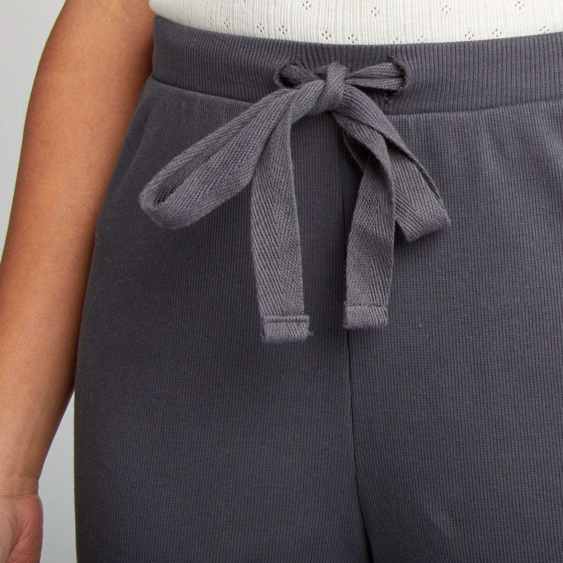 Pantalon de pyjama large rib BLEU