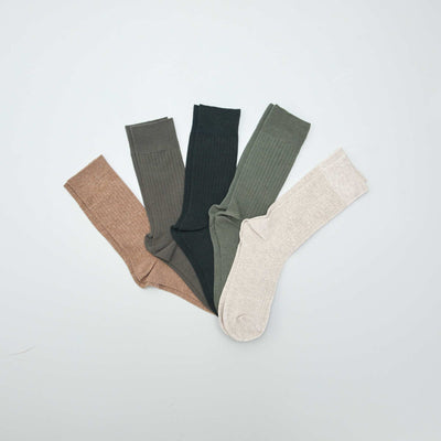 Lot de 5 chaussettes côtelées KAKI