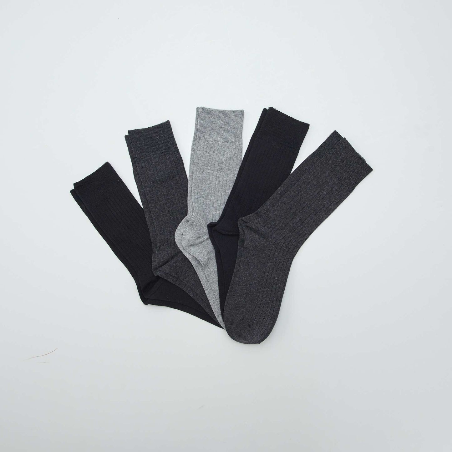 Lot de 5 chaussettes côtelées NOIR