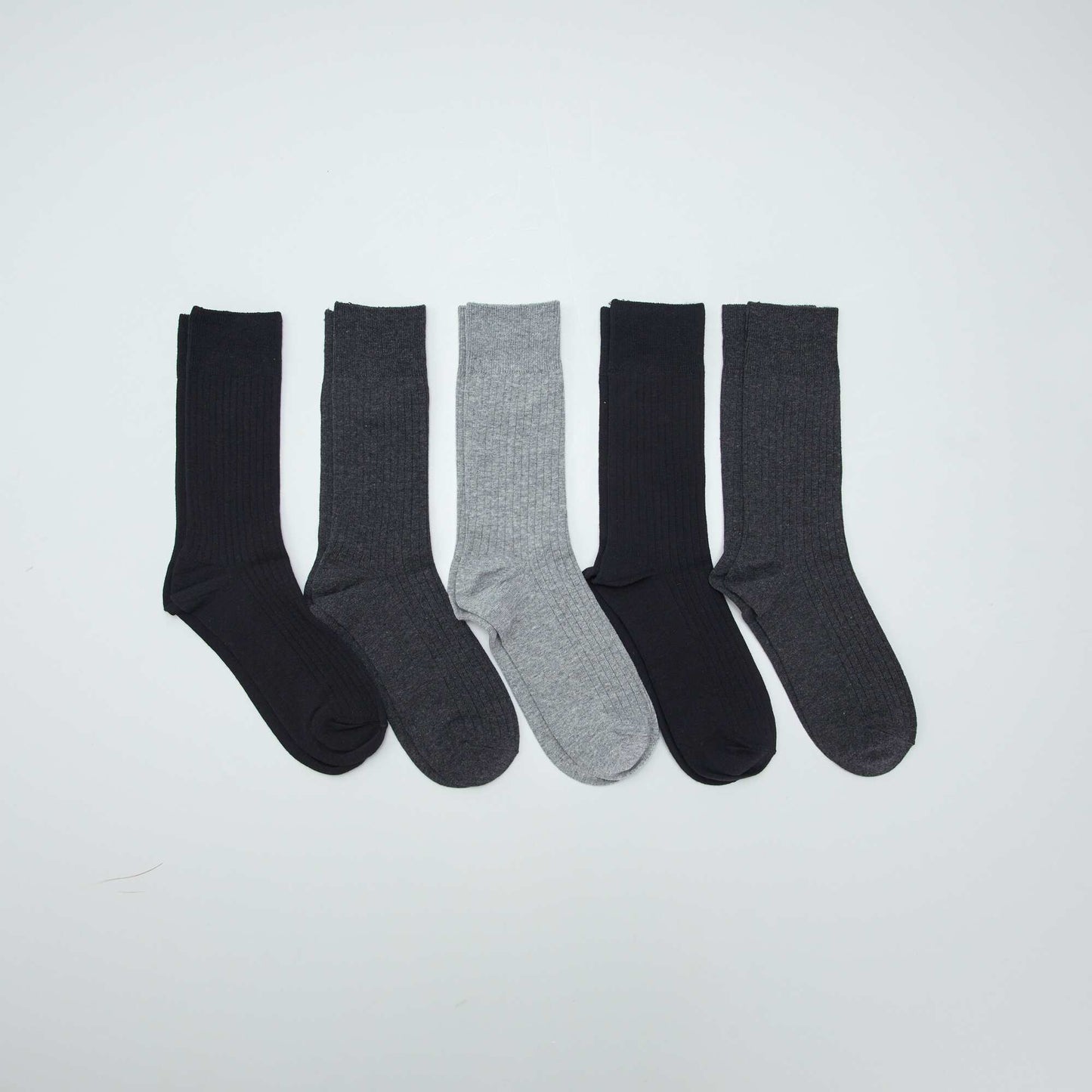 Lot de 5 chaussettes côtelées NOIR