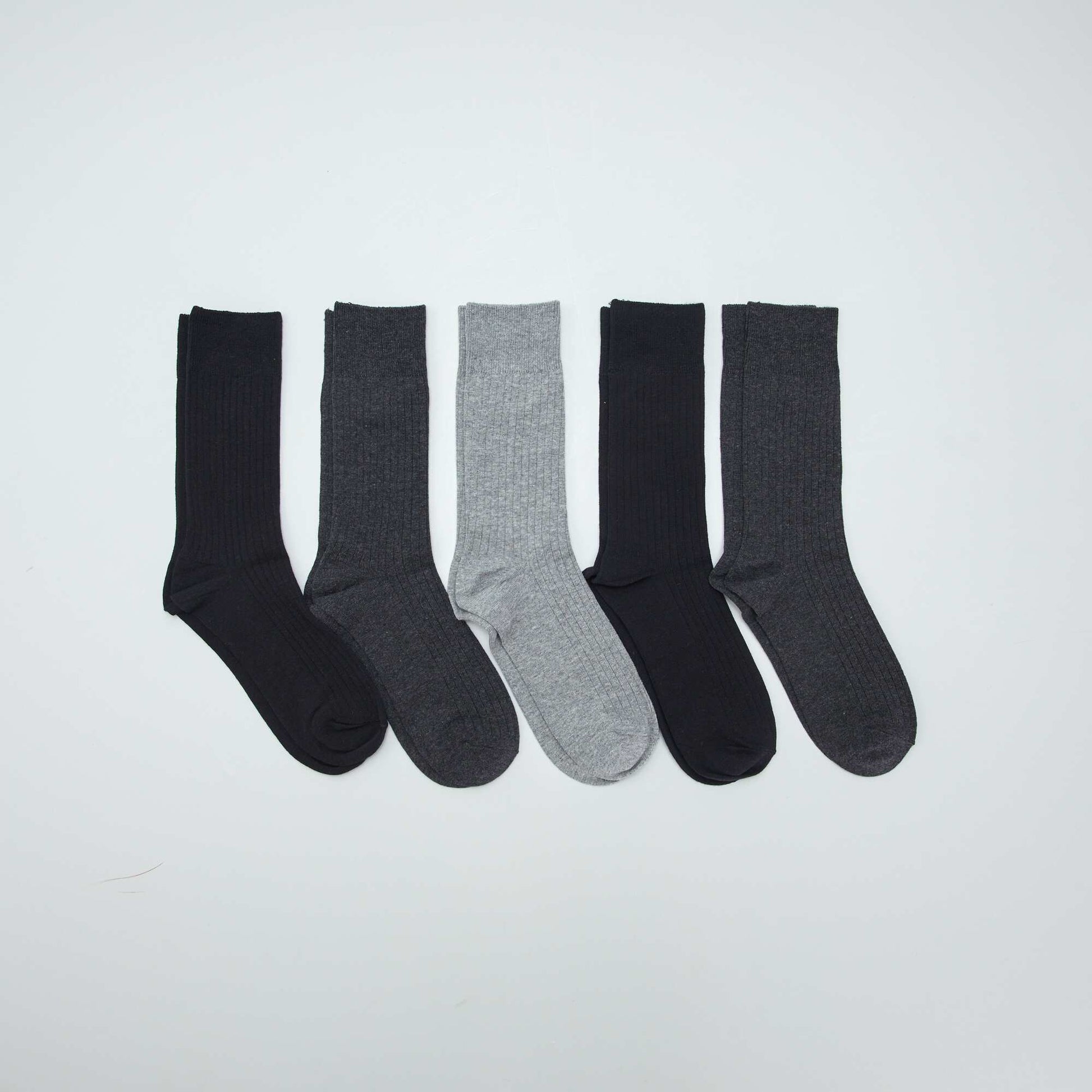 Lot de 5 chaussettes côtelées NOIR