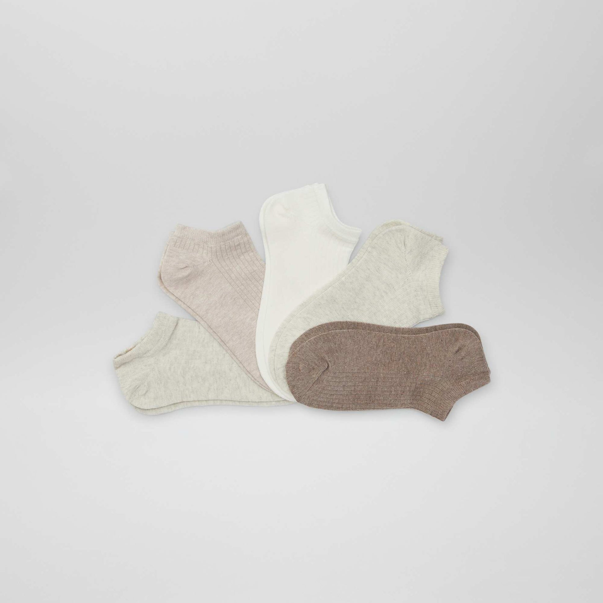 Lot de 5 paires invisibles BEIGE/TAUPE