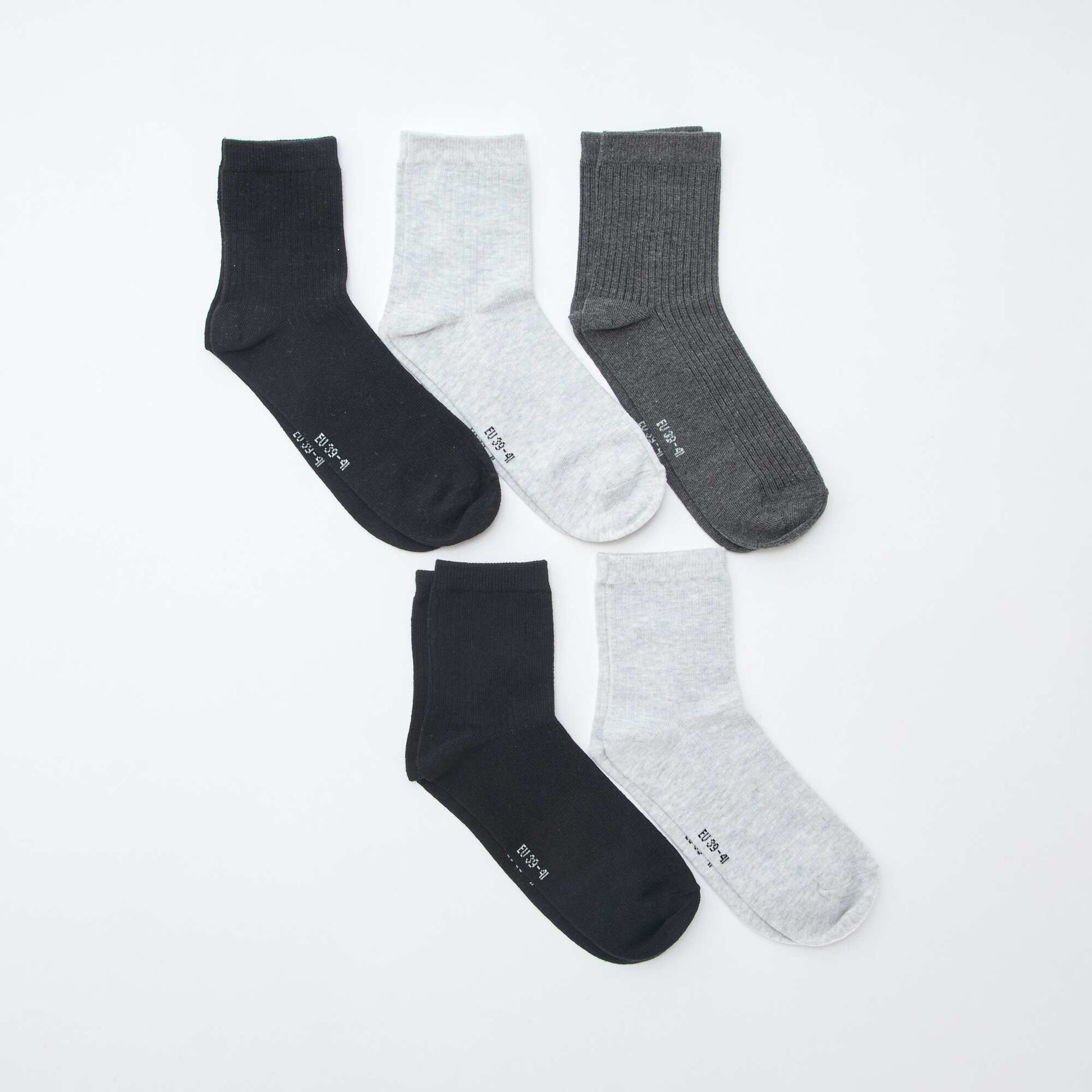Lot de 5 paires de chaussettes NOIR