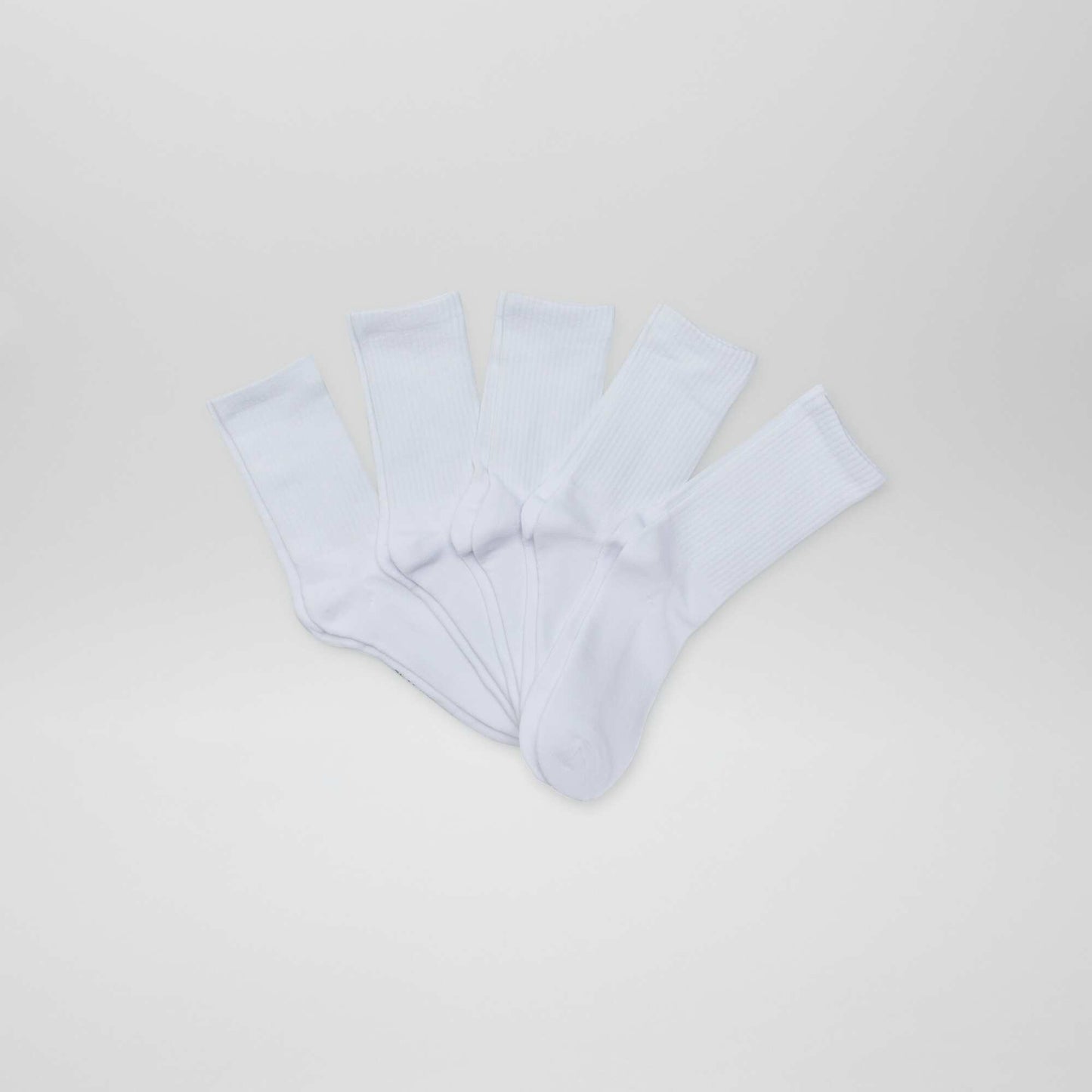 Lot de 5 paires de chaussettes hautes en maille BLANC