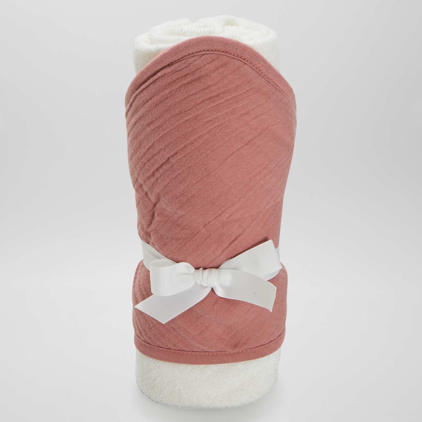 Cape de bain en éponge et gaze de coton ROSE