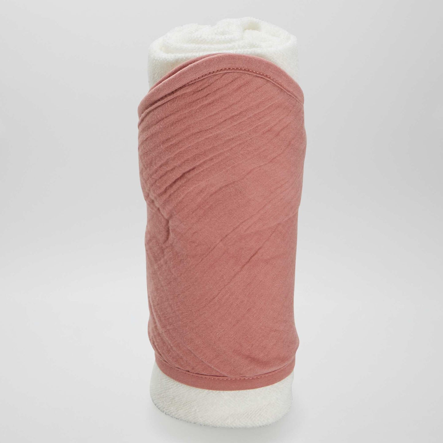 Cape de bain en éponge et gaze de coton ROSE