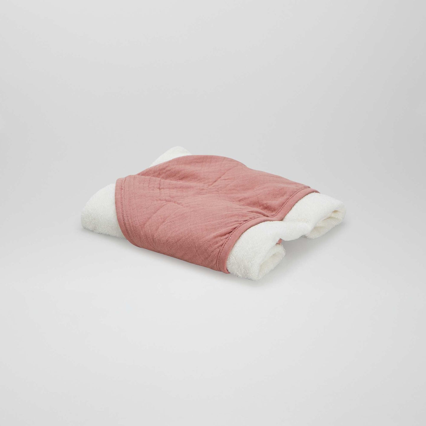 Cape de bain en éponge et gaze de coton ROSE