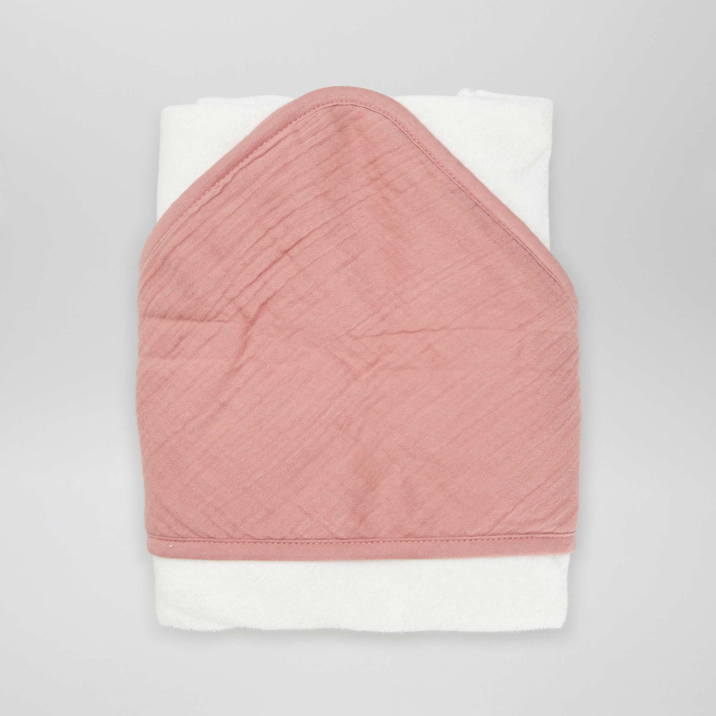 Cape de bain en éponge et gaze de coton ROSE
