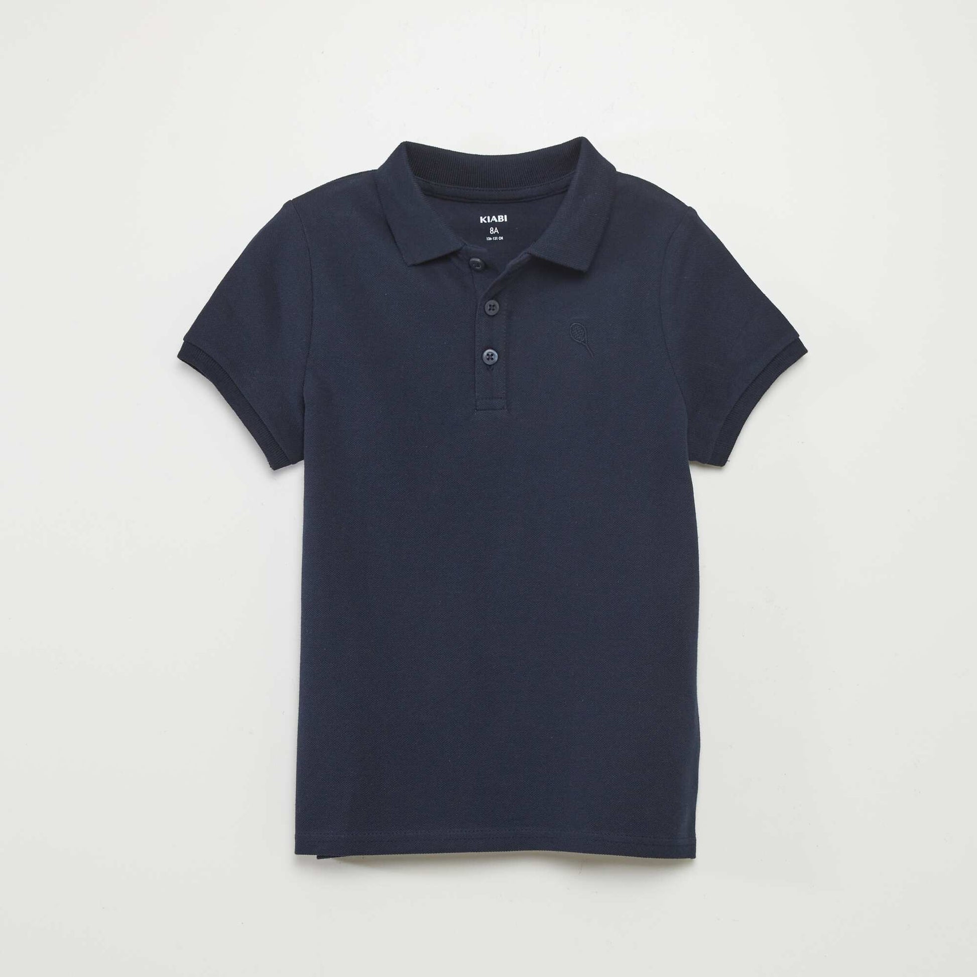 Polo basique en coton BLEU