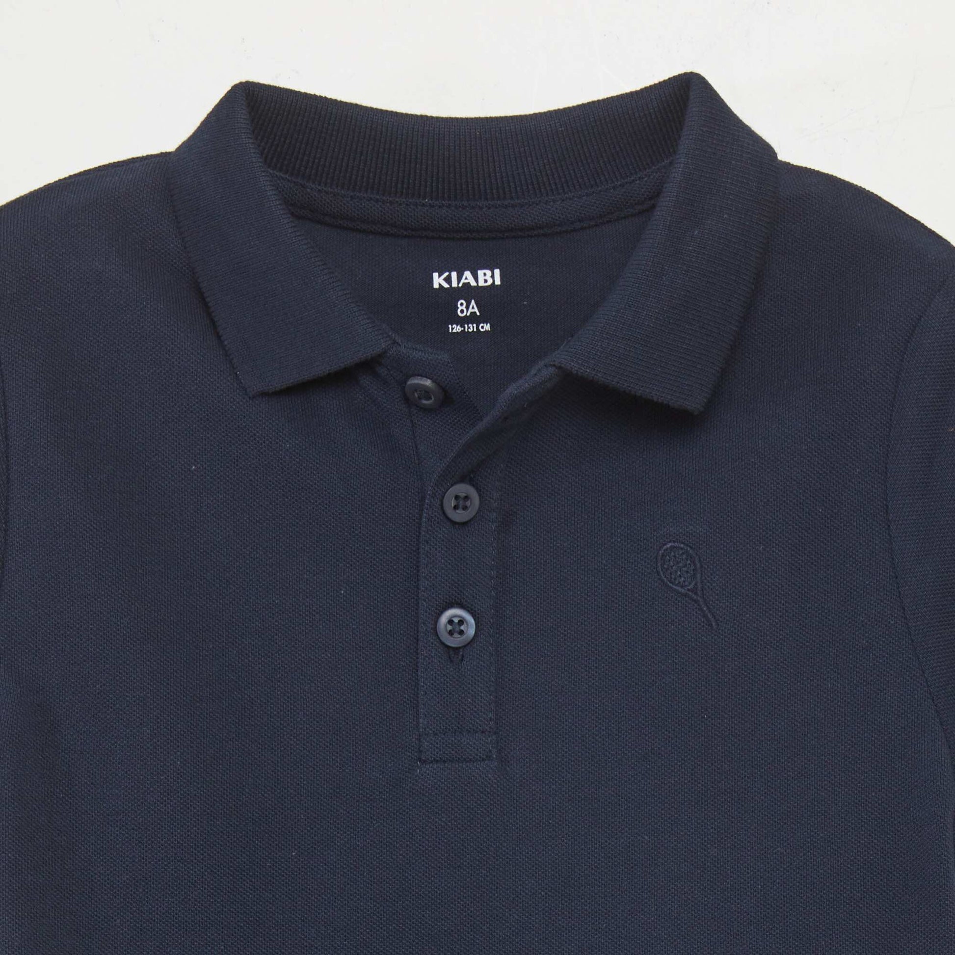 Polo basique en coton BLEU