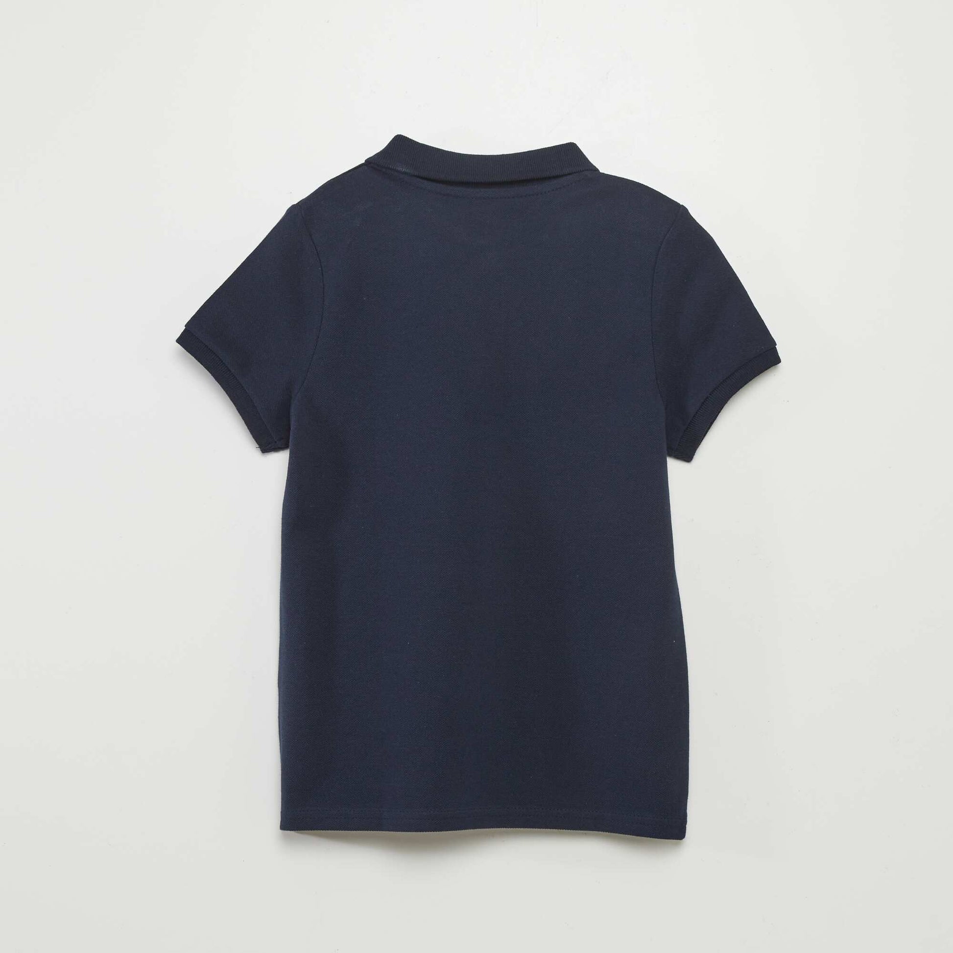 Polo basique en coton BLEU