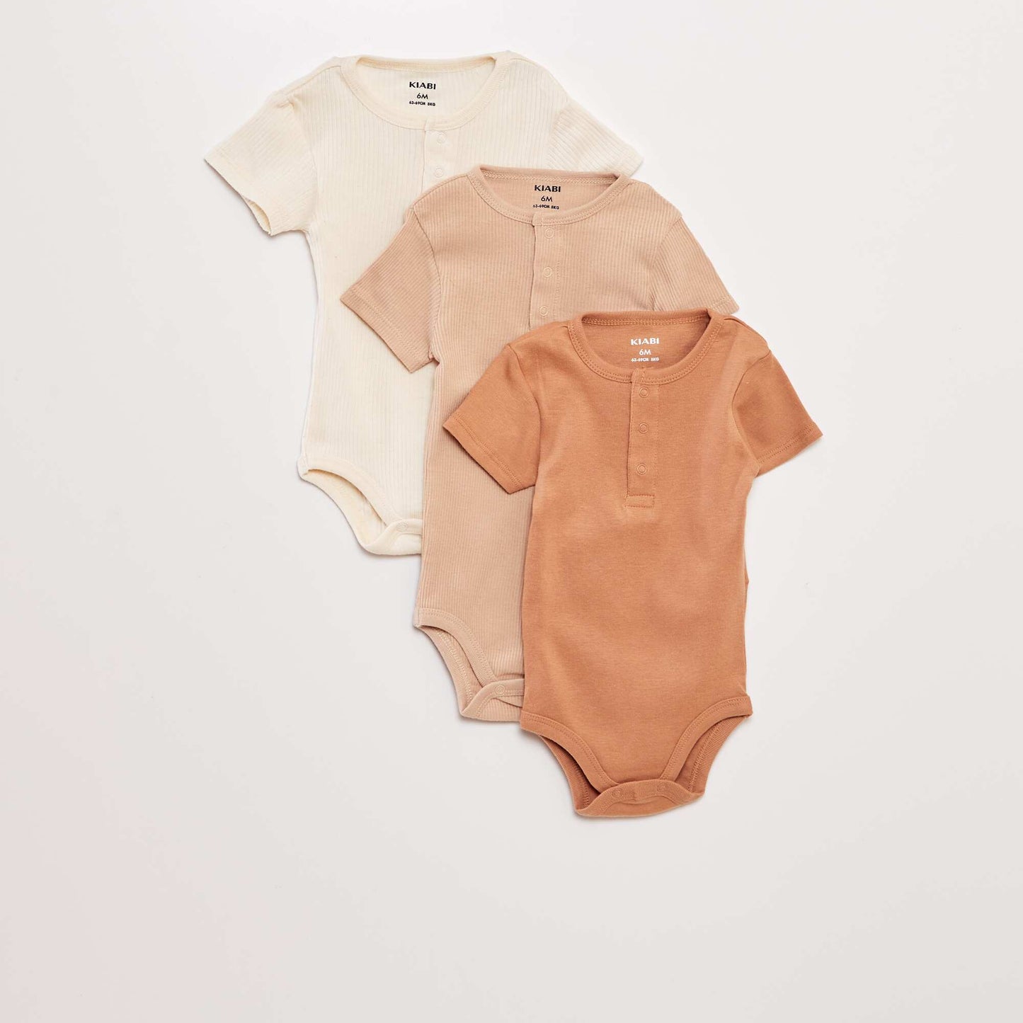 Lot de 3 Bodies manches courtes BEIGE/ROSE