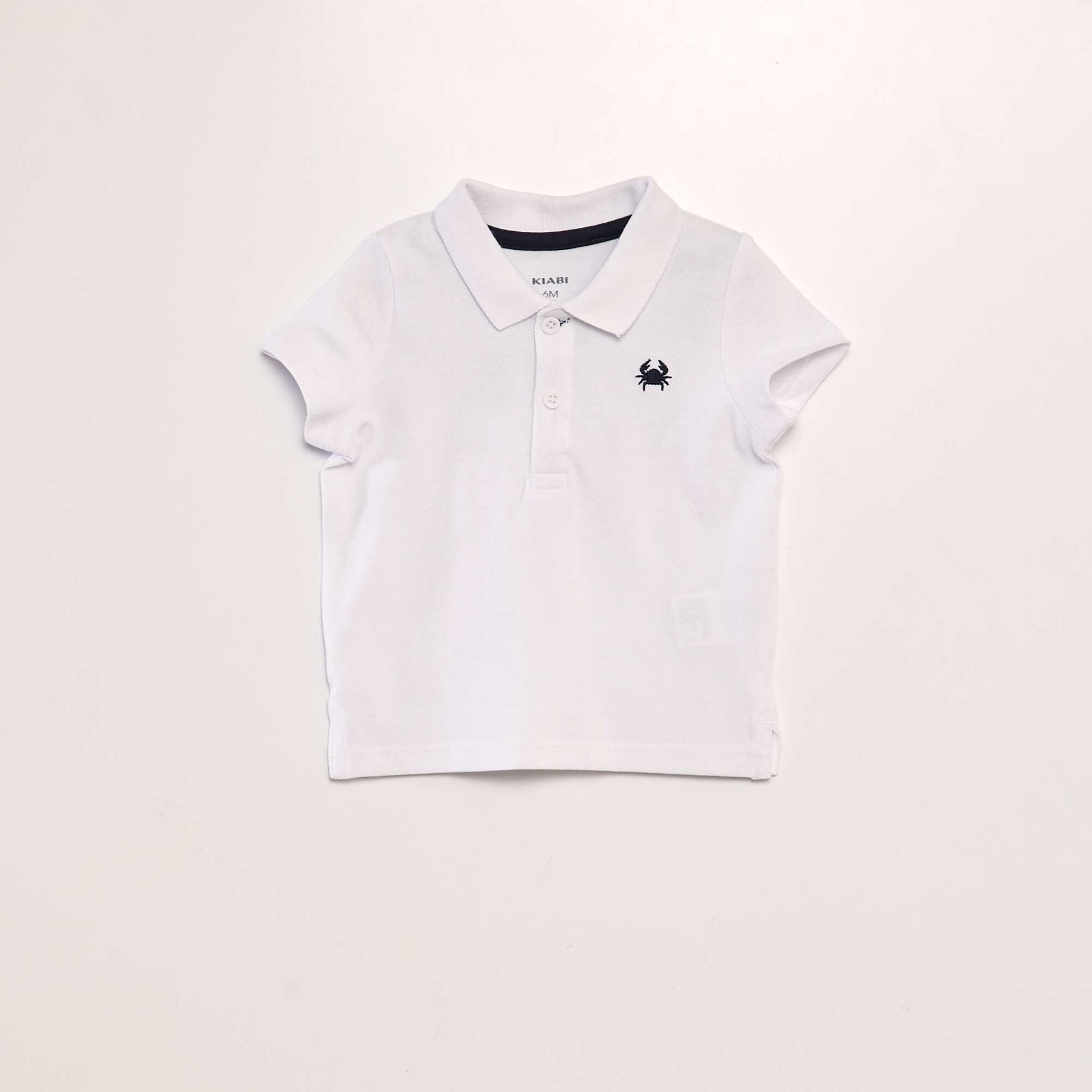Polo en piqué de coton BLANC