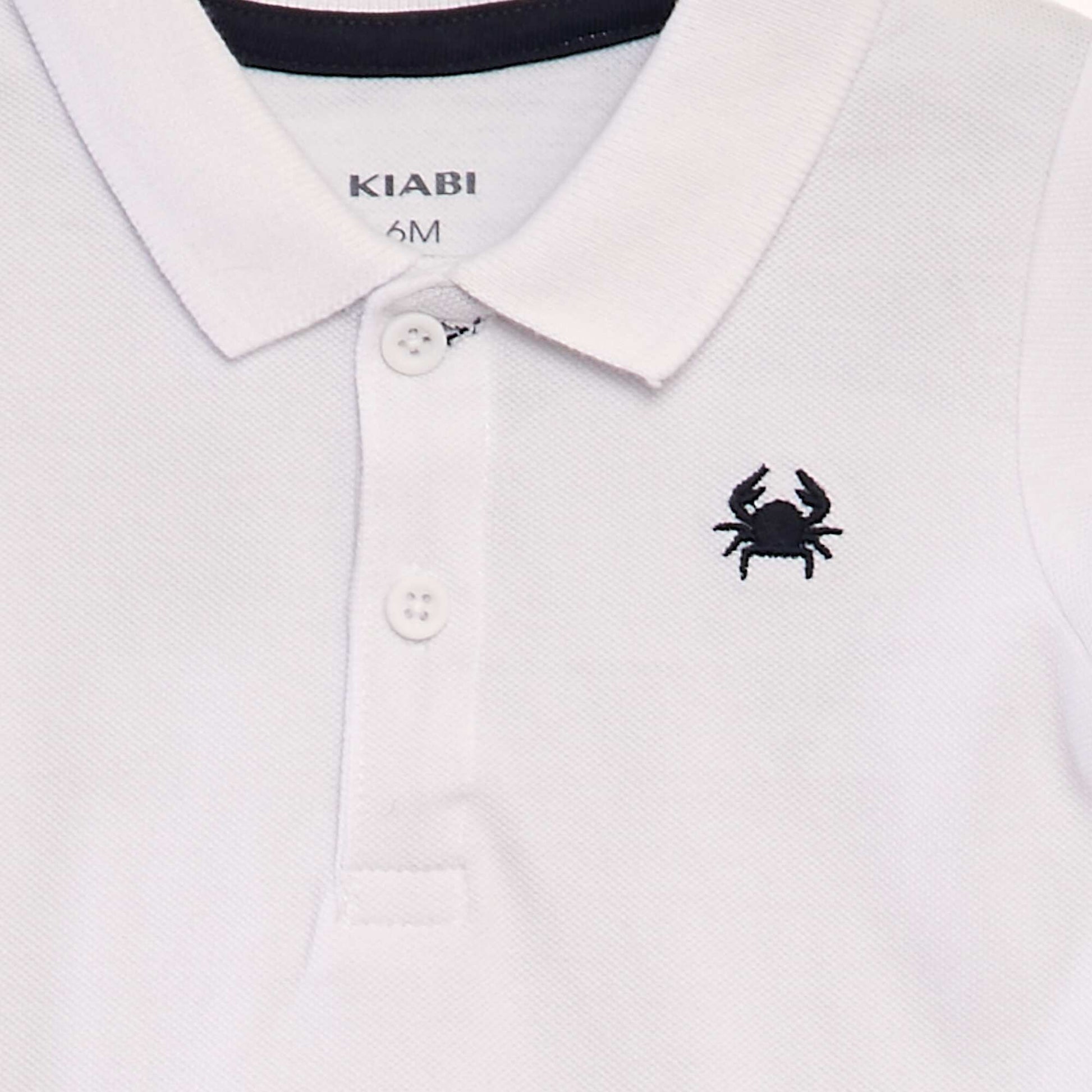 Polo en piqué de coton BLANC