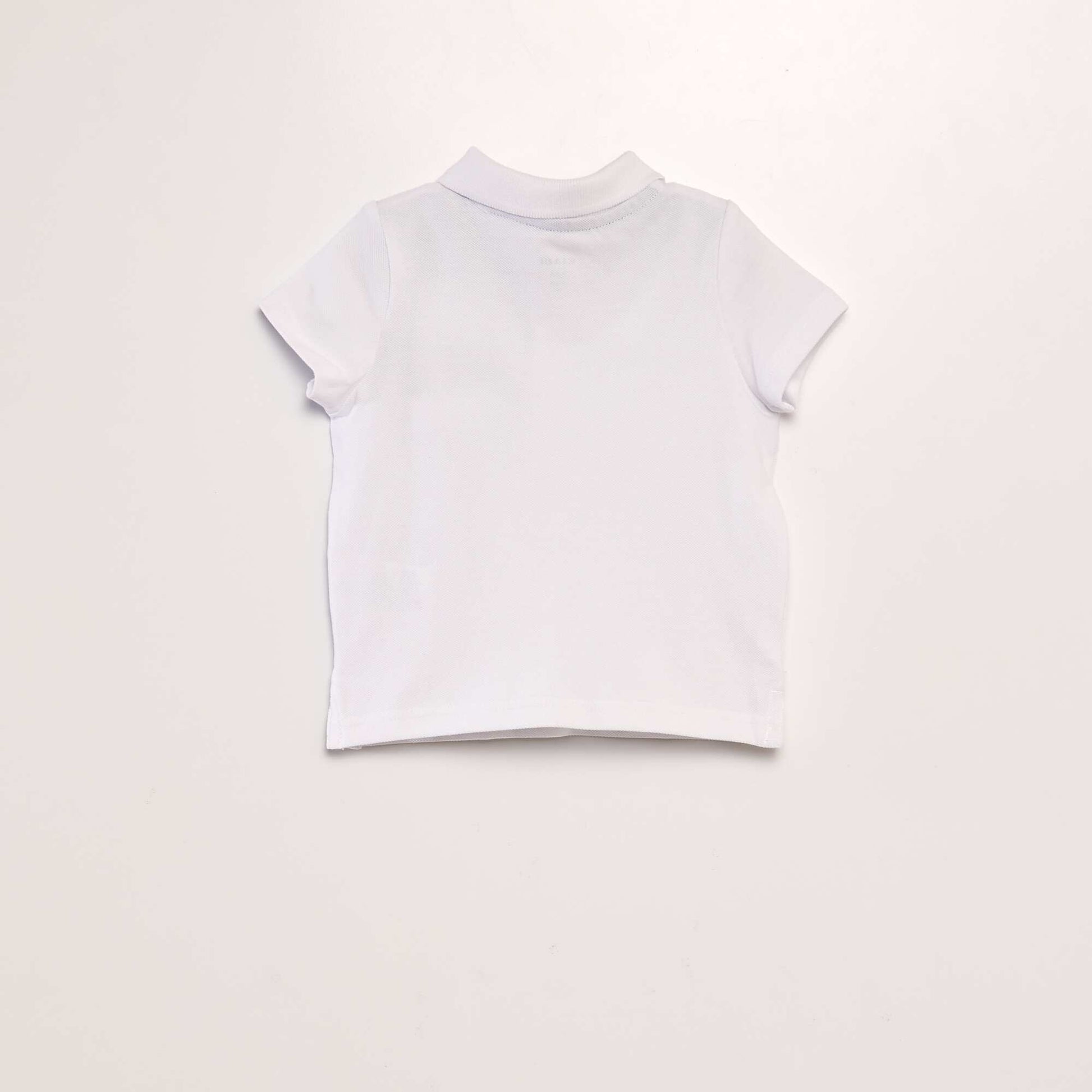 Polo en piqué de coton BLANC